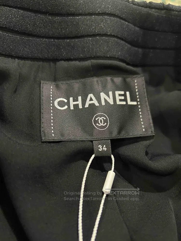 Chanel Chanel Black and white glitter striped round-neck jacket Size XXS / US 00 / IT 34 - 7 Thumbnail