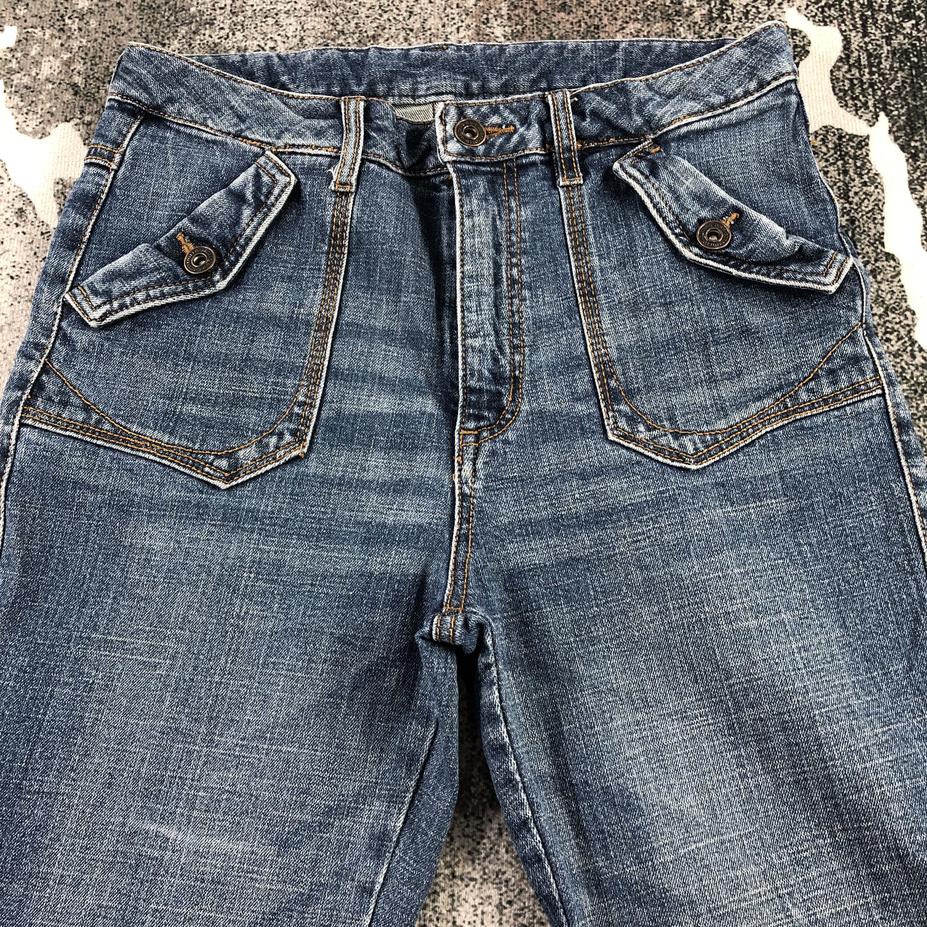Japanese Brand Vintage Japanese Brand Bush Pants Jeans Flare Denim KJ1314 Size US 28 / EU 44 - 3 Thumbnail