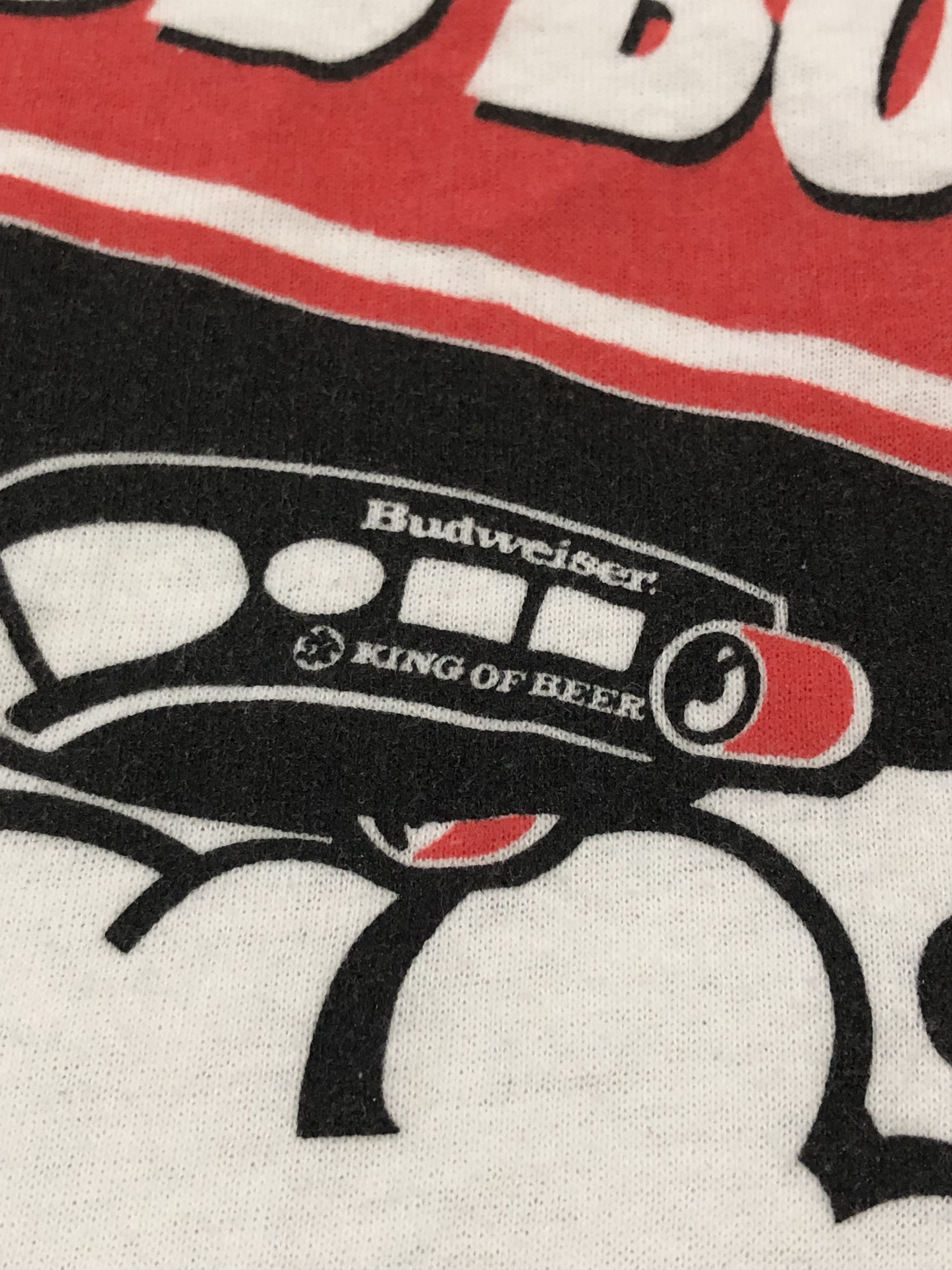 Budweiser × Hanes × Vintage Vintage 90s Hanes Poly-Cotton Bud Bowl Tshirt Size US L / EU 52-54 / 3 - 4 Thumbnail
