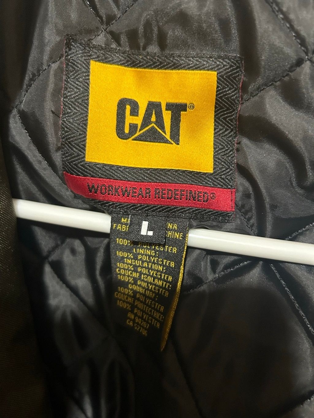Caterpillar Men's CAT Brown Quilted Workwear Jacket L Size US L / EU 52-54 / 3 - 9 Thumbnail