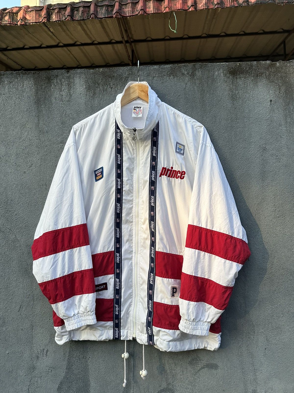 image of Prince Tennis Usa Sport Jacket in White, Men's (Size Medium)