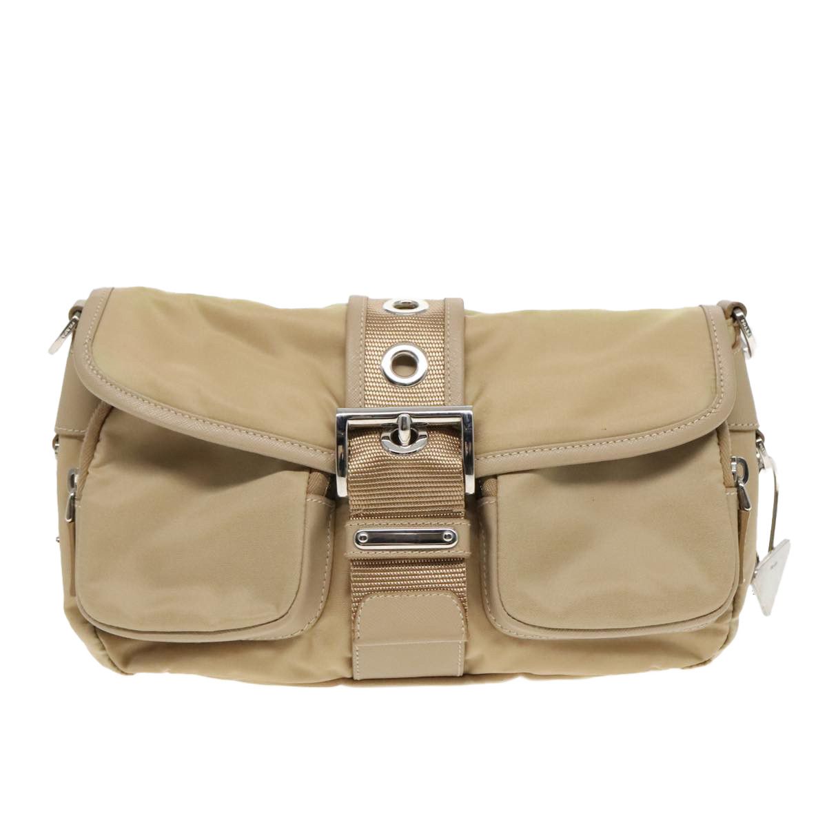 Prada Beige Synthetic Shoulder Bag (Pre-Owned) Size ONE SIZE - 1 Thumbnail