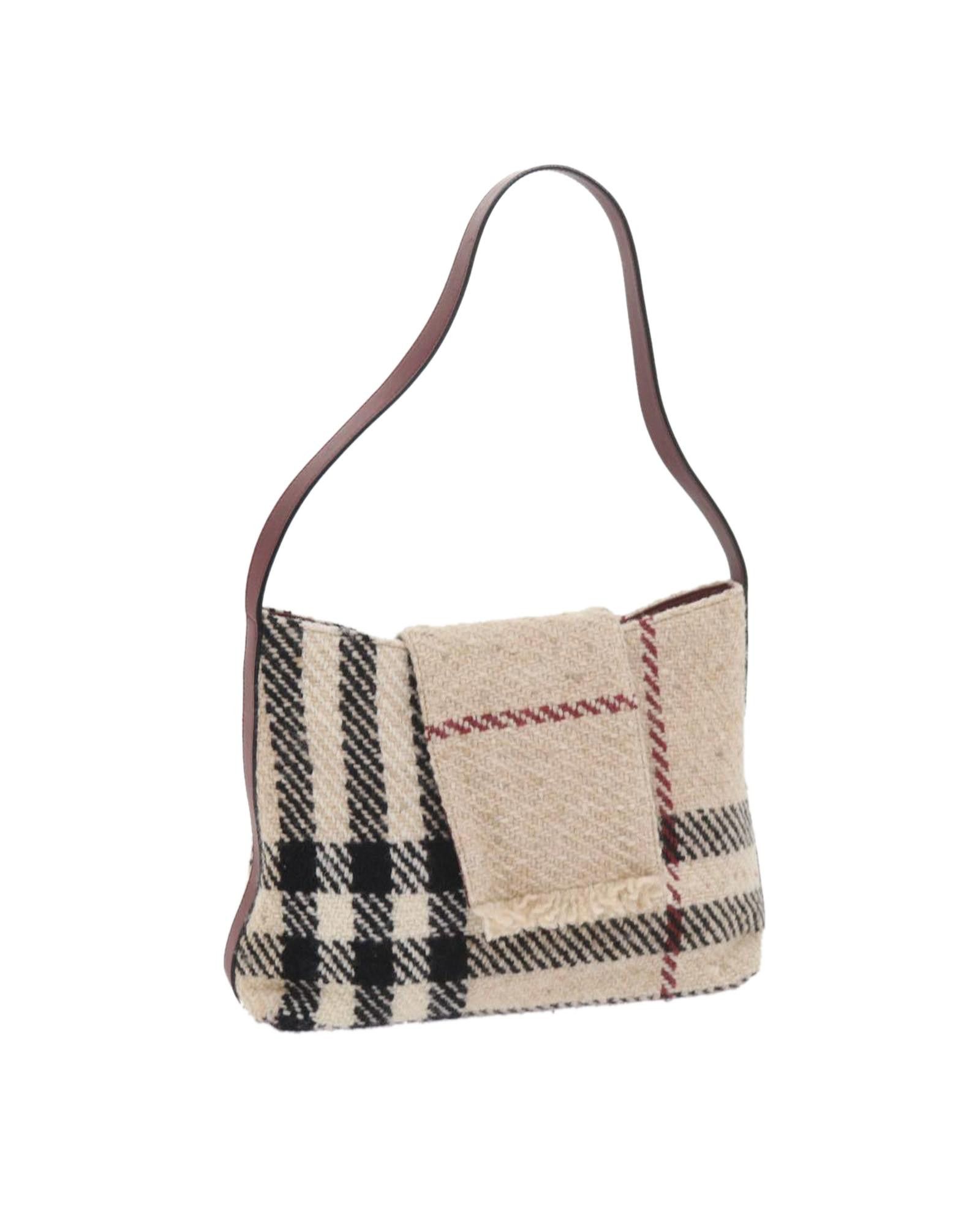 image of Burberry Elegant Wool Shoulder Bag In Beige, Women's