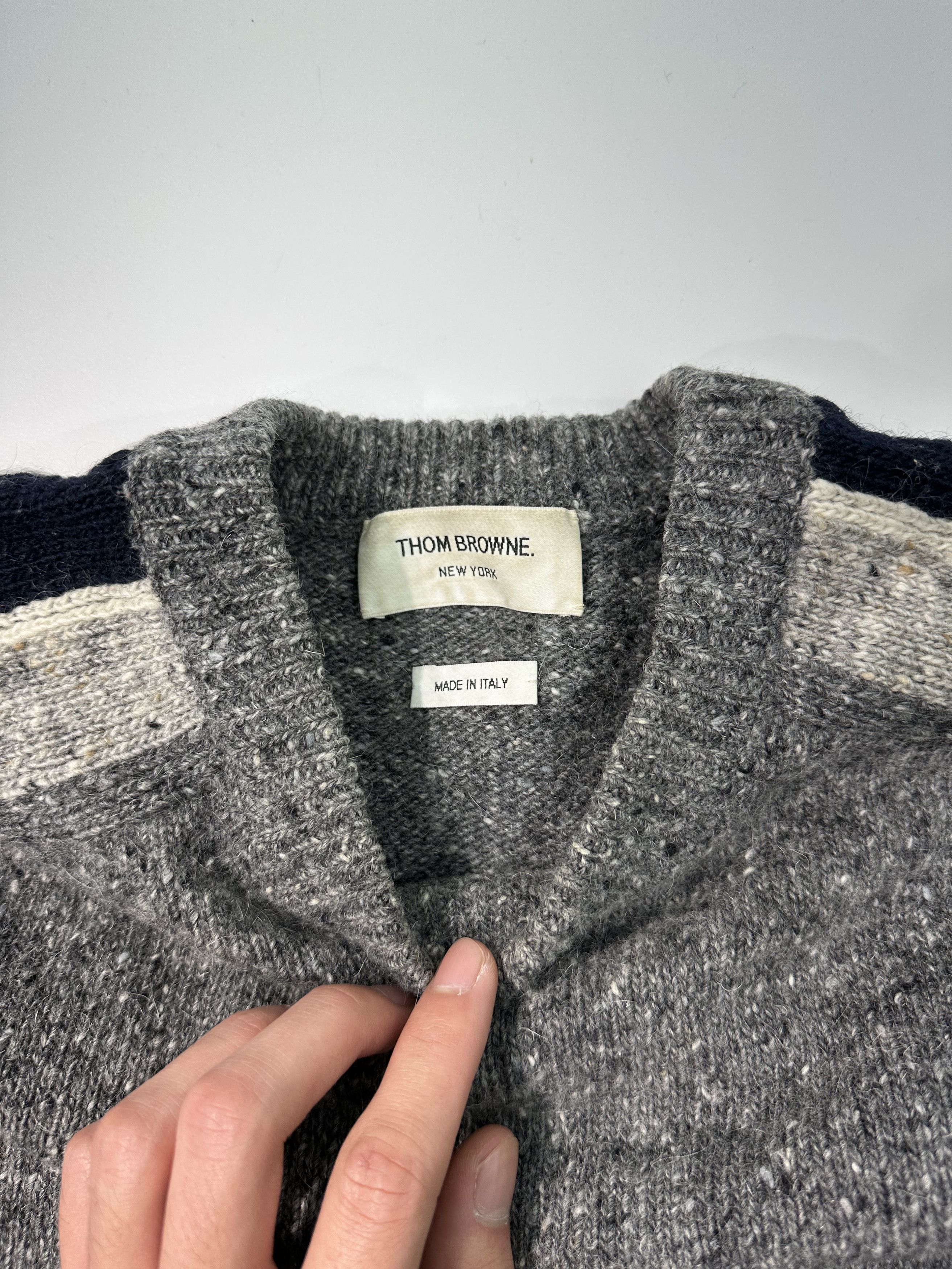 Thom Browne Thom Brown snowflake gray wool sweater Size US L / EU 52-54 / 3 - 3 Thumbnail