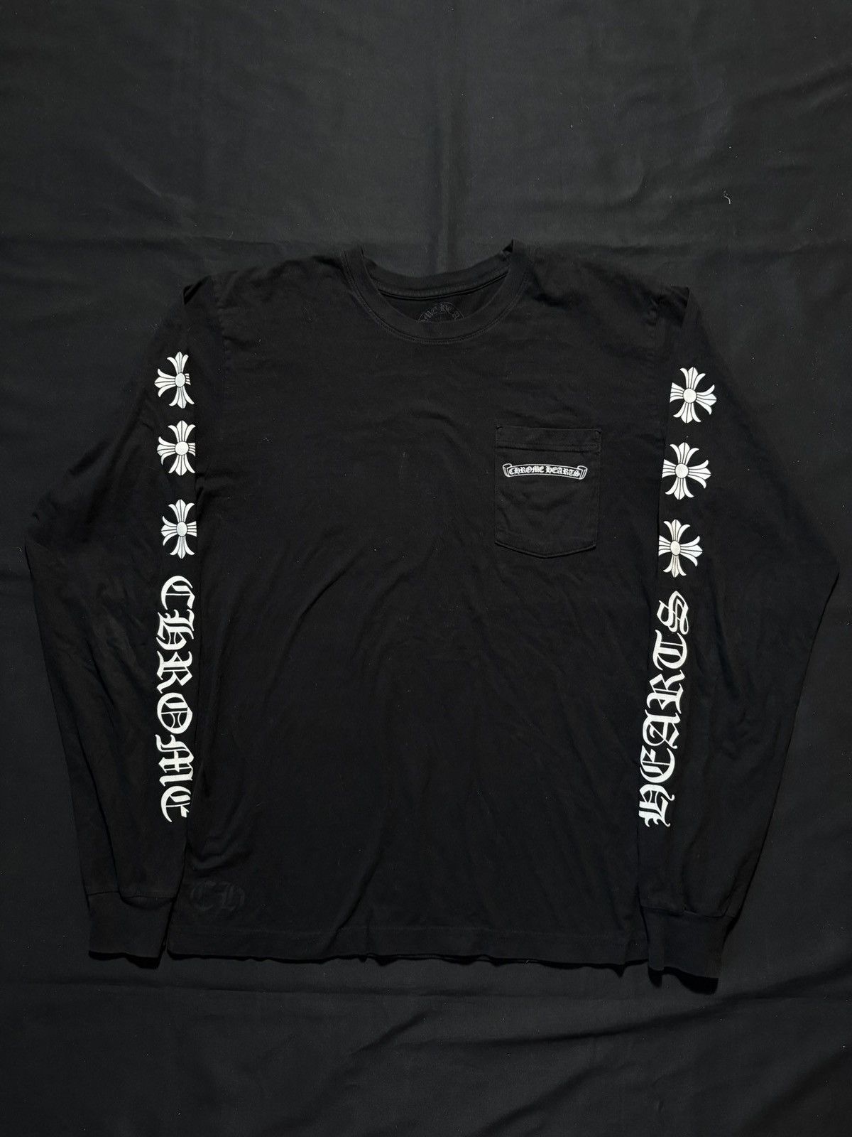 Chrome Hearts Crazy Faded Vintage 90s Chrome Hearts Floral LS Tee