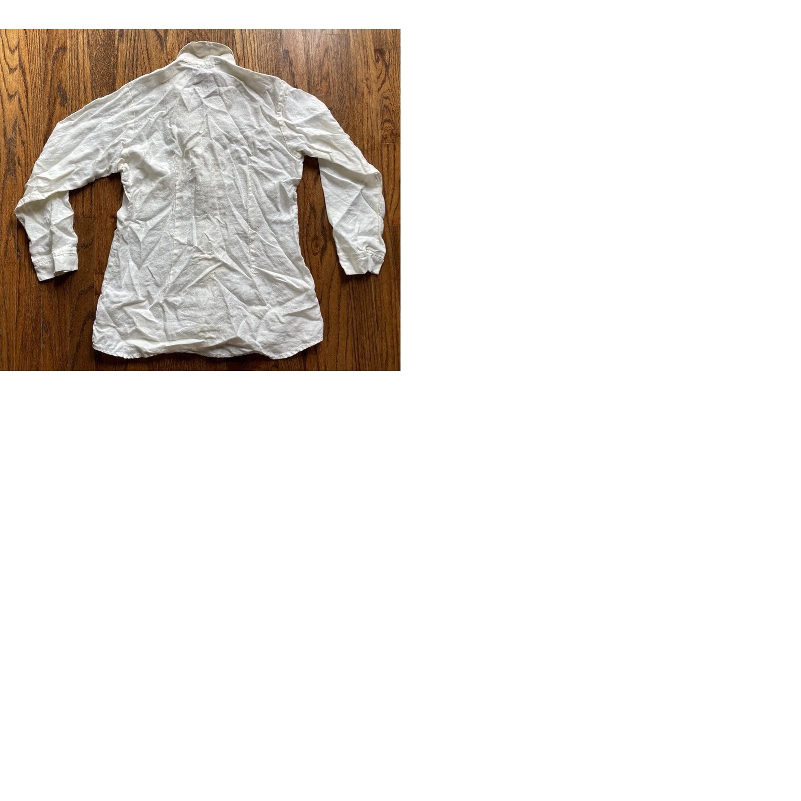 Bell Bella Notte Tunic Shirt XS Womens Ivory Button-Up 100% Linen USA Made Quiet Luxury Size XS / US 0-2 / IT 36-38 - 9 Thumbnail