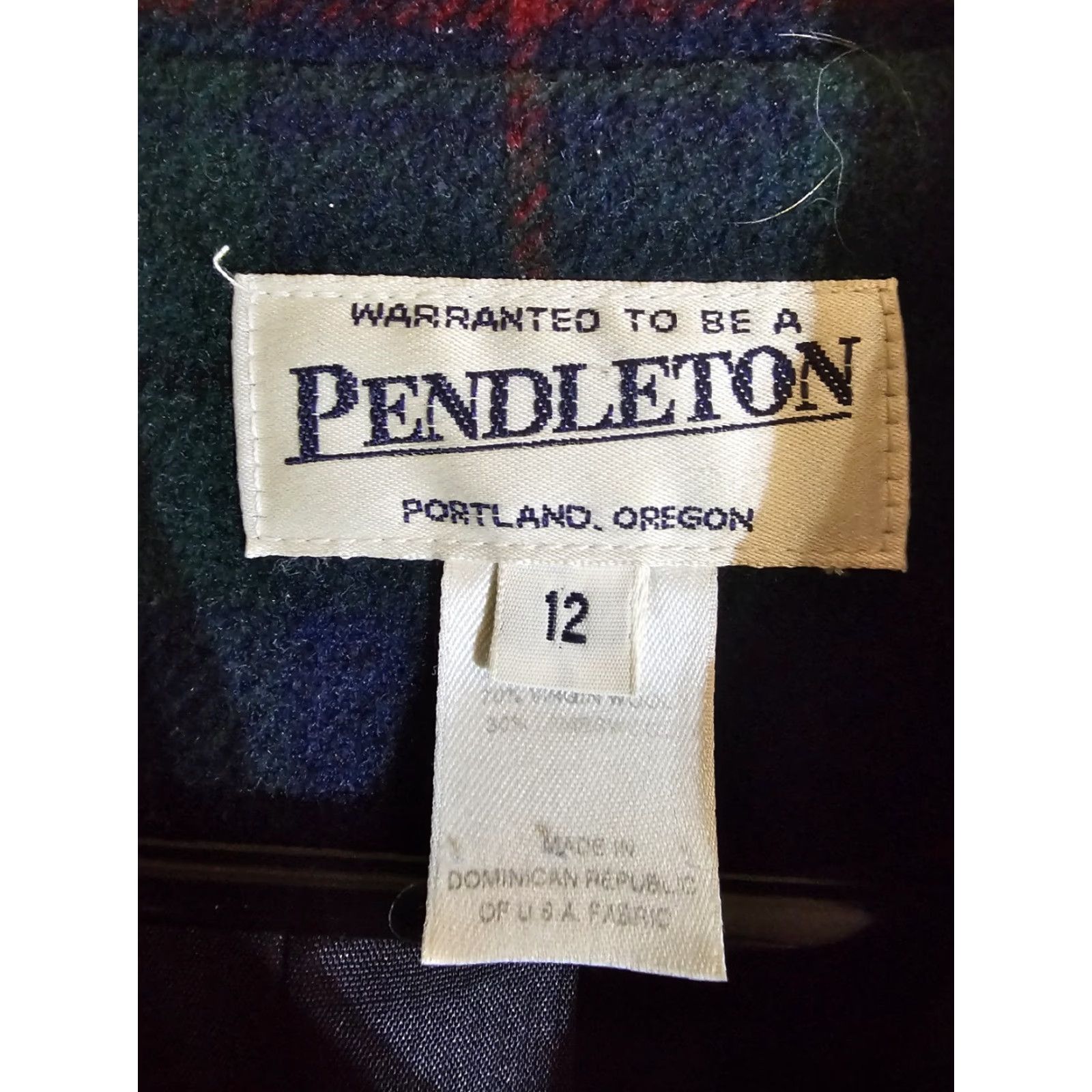 Pendleton VINTAGE Pendleton Jacket Wool Plaid Double Breasted Size 12 Women's Blue Green 90s Classic Size XL / US 12-14 / IT 48-50 - 4 Thumbnail