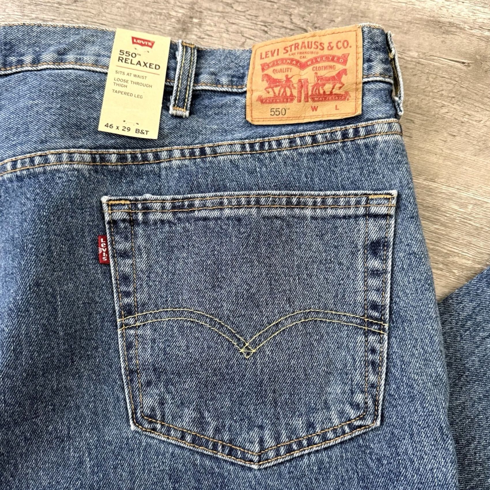 Levi's Levi’s 550 Levi Strauss Jeans Mens Size 46x29 Big & Tall Relaxed Fit Tapered NEW Size US 30 / EU 46 - 2 Thumbnail