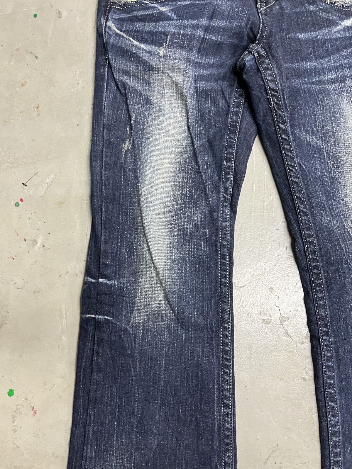 Japanese Brand Japanese Punk Indigo Flare Lightning Wash Pasta Denim Size US 29 - 12 Thumbnail