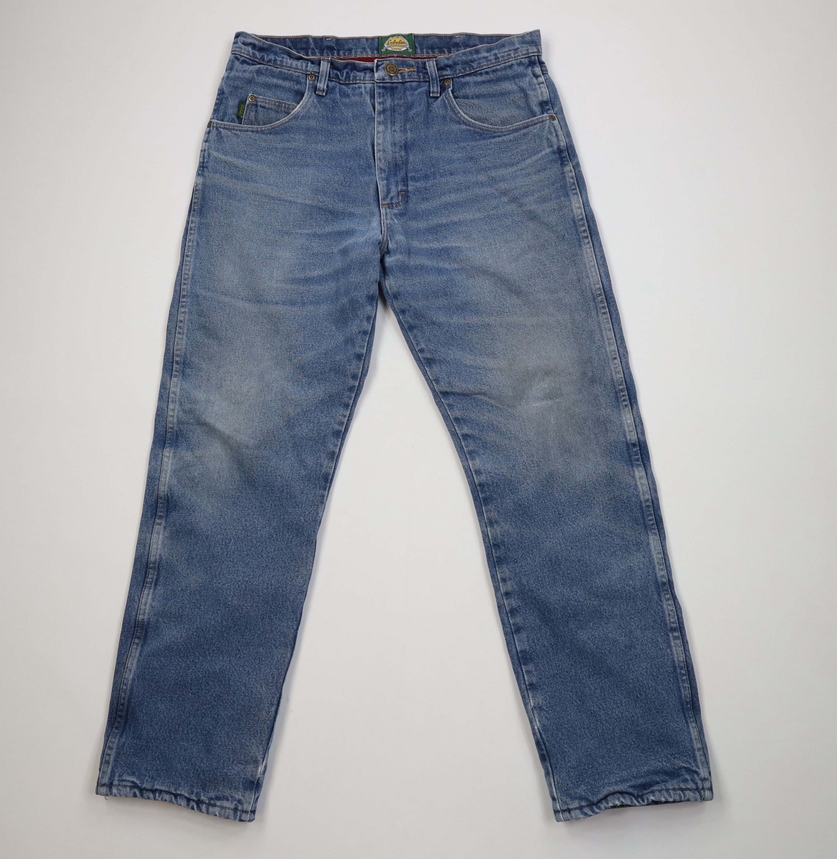 Cabelas Vintage 90s Cabelas Heavyweight Fleece Lined Denim Jeans Size US 34 / EU 50 - 2 Thumbnail