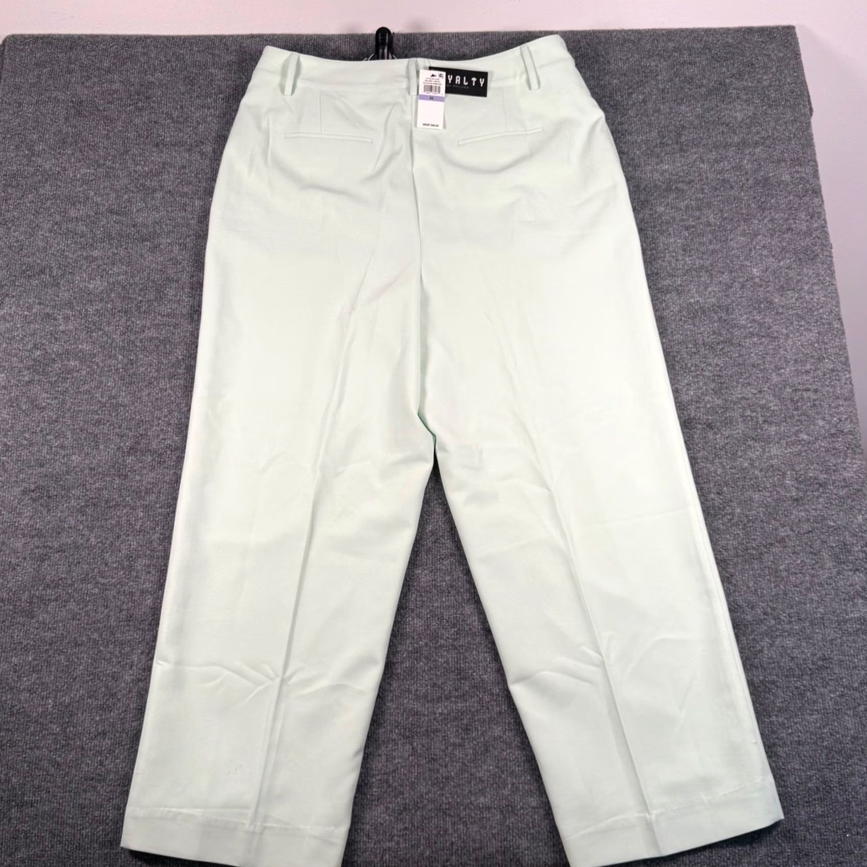 Vintage Royalty by Maluma Mens 38 Pleated Wide-Leg Trousers Mint Green NWT Size US 38 / EU 54 - 2 Thumbnail