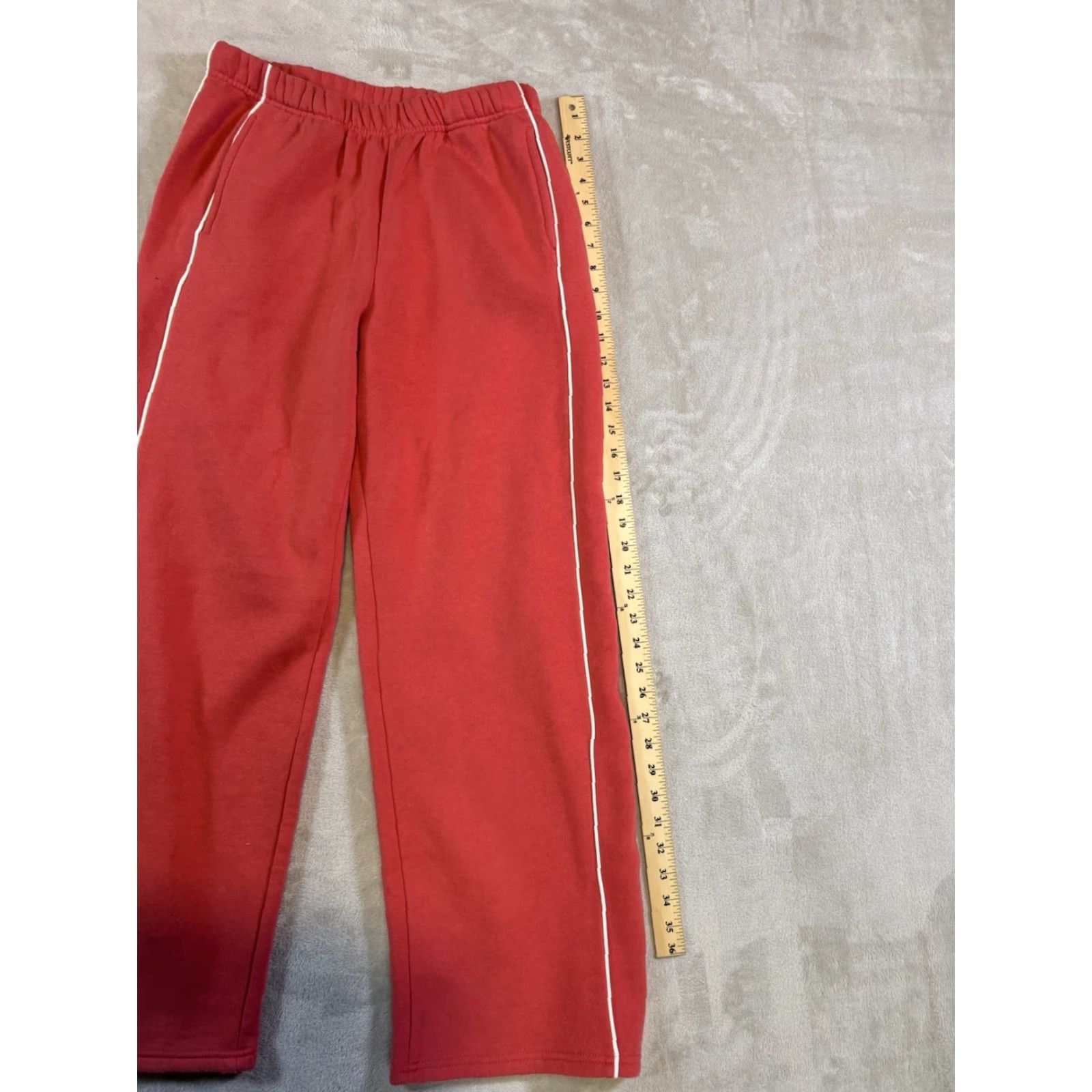 Vintage Pink Rose Women's Sweatpants Pants M Regular Wide-Leg Inseam 31 in Pink Rose Athletic Warm Up Moisture Wicking Logo Athleisure Sweatpants Size 32" / US 10 / IT 46 - 3 Thumbnail