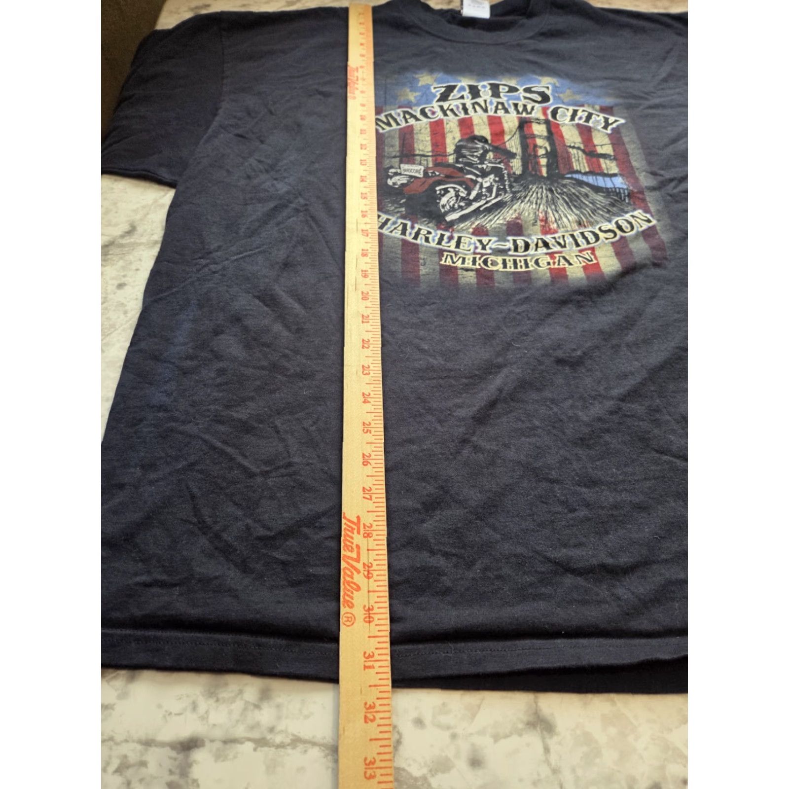 Harley Davidson Harley-Davidson T-Shirt 3XL Black Crew Neck Short Sleeve Men Graphic Logo Motorcycle Land Of The Free Mackinac City MI Size US XXL / EU 58 / 5 - 5 Thumbnail
