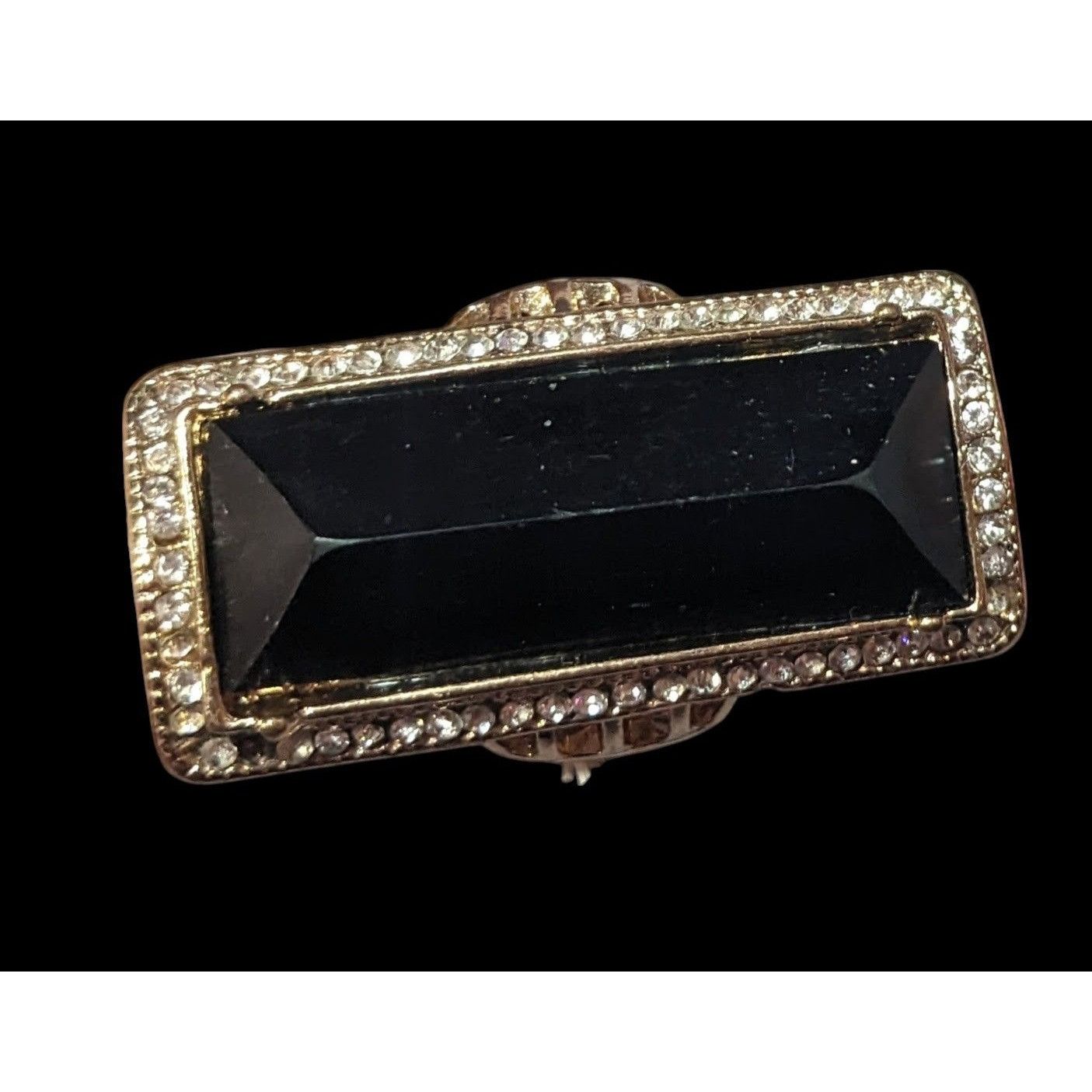 Other Art Deco Style Glam Black And Gold Stretch Statement Ring Si Size ONE SIZE - 3 Thumbnail