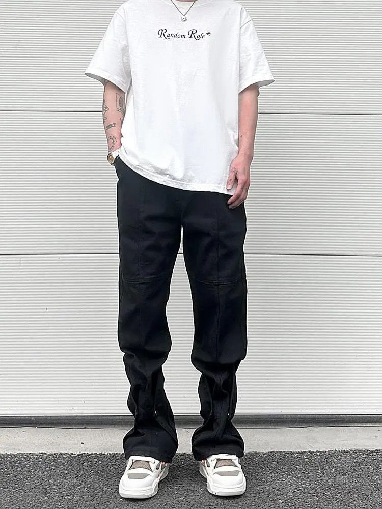 Japanese Brand × Jean Black Denim Stack Flared Jeans Size US 29 - 2 Thumbnail