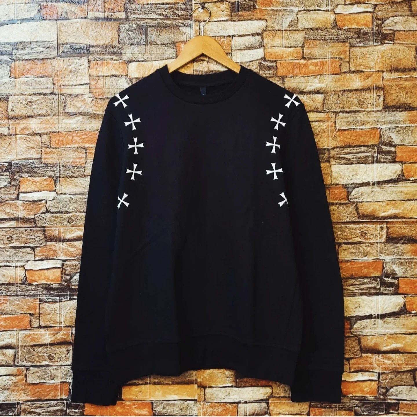 Neil Barrett Neil Barrett Black Fair Isle Military Stars Crewneck Size US S / EU 44-46 / 1 - 1 Thumbnail