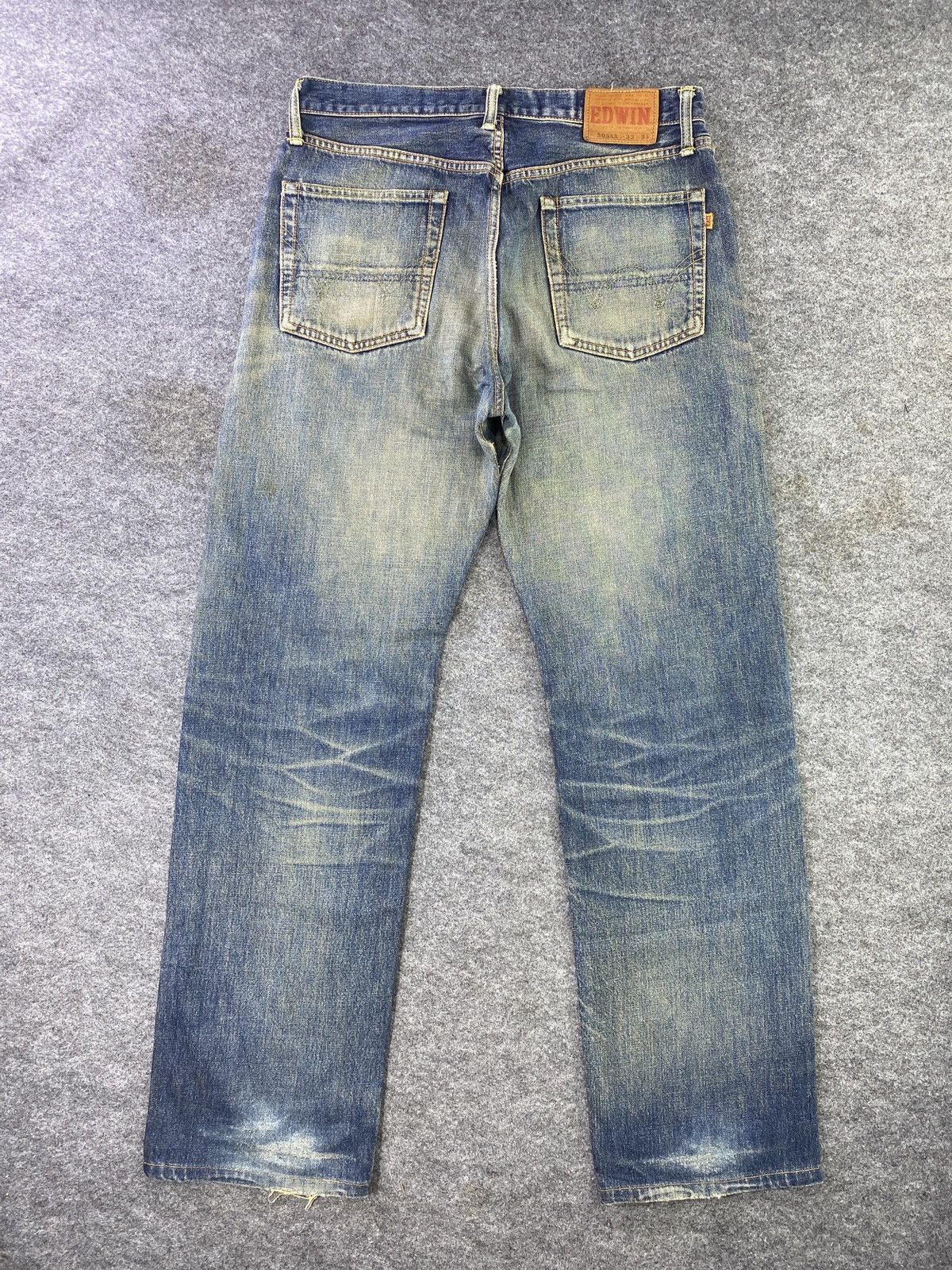 Edwin Edwin 505xx Redline Distressed Blue Wash Jeans- J868 Size US 33 - 3 Thumbnail