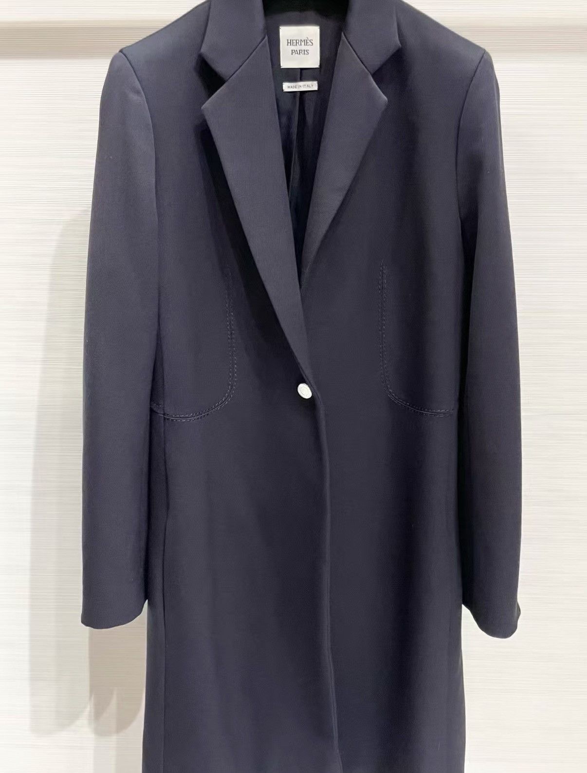 Hermes Hermès Classic Black Mid-Length Wool Coat J33 Size S / US 4 / IT 40 - 5 Thumbnail