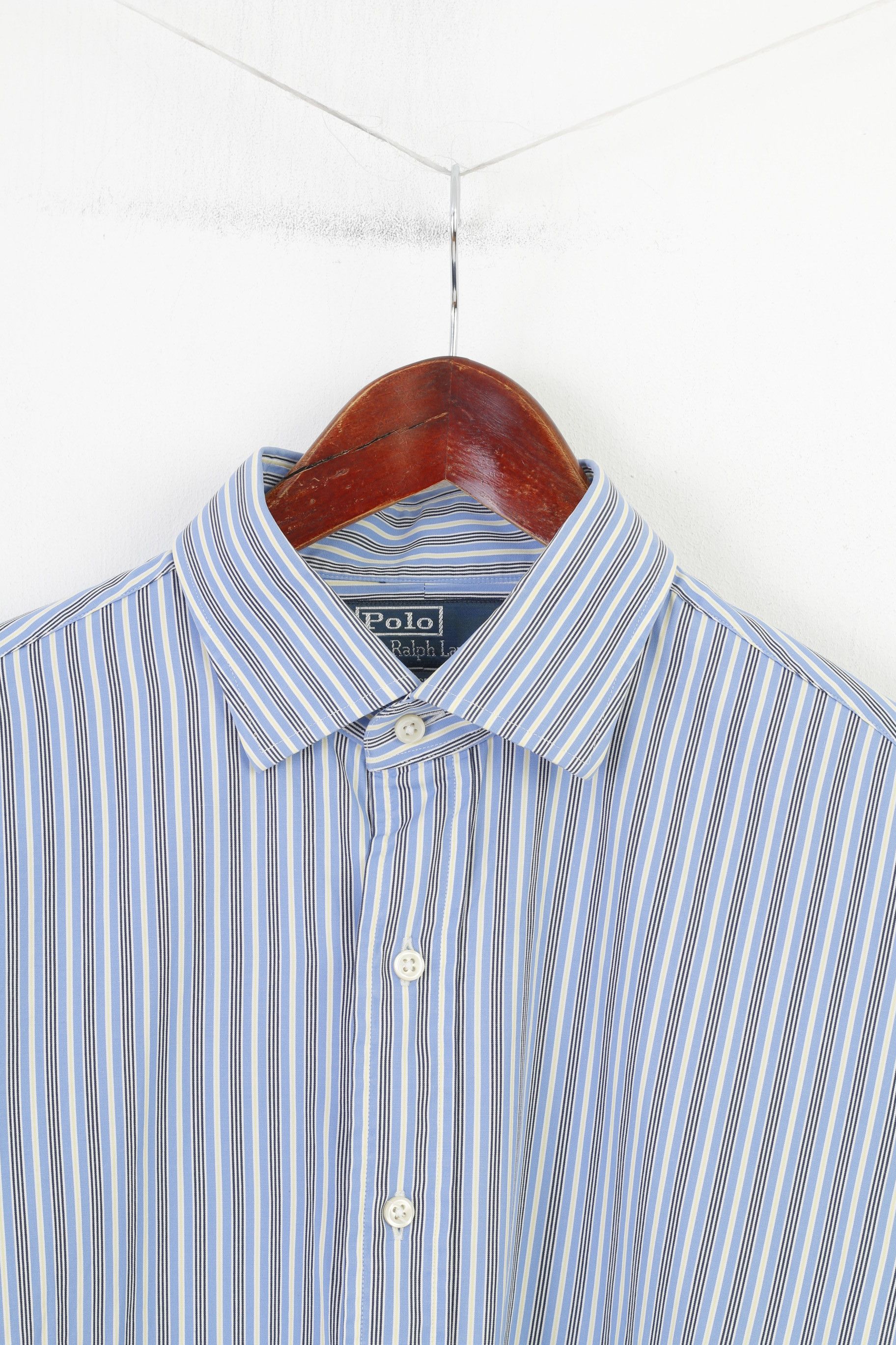 Polo Ralph Lauren × Vintage Polo by Ralph Lauren Men 34 16.5 XL Casual Shirt Blue 10686 Size US XL / EU 56 / 4 - 2 Thumbnail