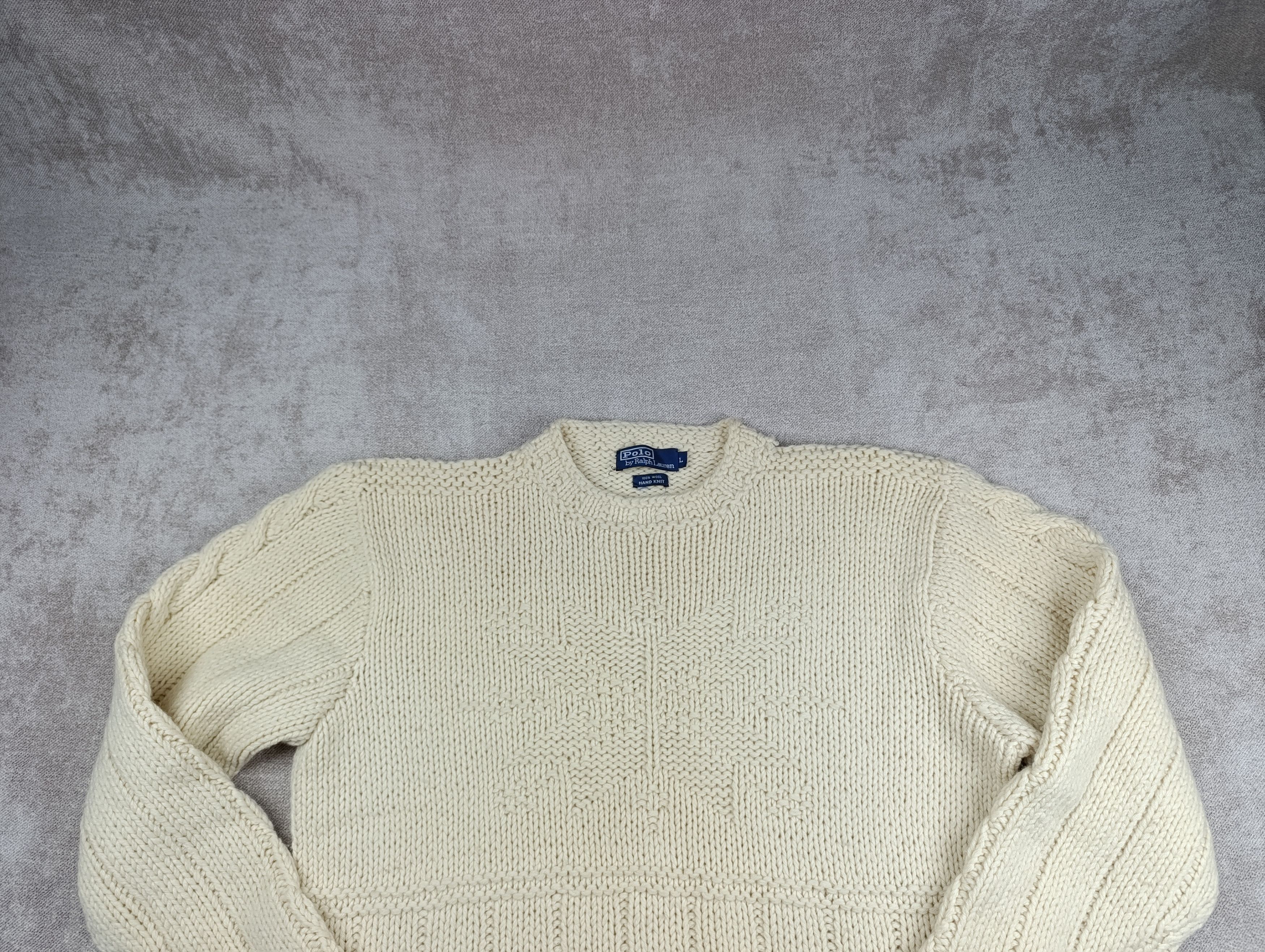 Polo Ralph Lauren VINTAGE POLO RALPH LAUREN HAND KNIT WOOL WOMENS SWEATER Size L / US 10 / IT 46 - 6 Thumbnail
