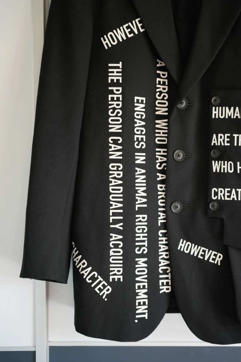 Yohji Yamamoto Yohji Yamamoto Black Suit with Messages from Yohji Yamamot Size US S / EU 44-46 / 1 - 4 Thumbnail