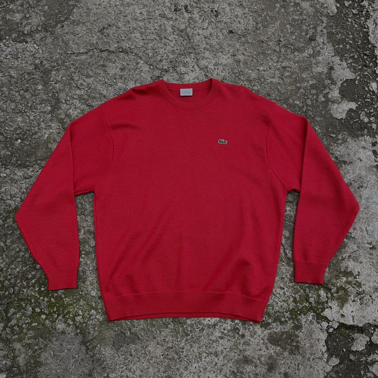 Lacoste × Vintage Vintage Lacoste Sweater Red XL-XXL (8) Streetwear Wool Size US XXL / EU 58 / 5 - 1 Thumbnail