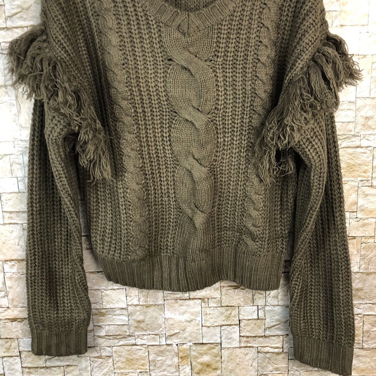 Aran Isles Knitwear × Homespun Knitwear × Japanese Brand Riche Glamour Brown cable Knitwear #A1106 Size M / US 6-8 / IT 42-44 - 6 Thumbnail