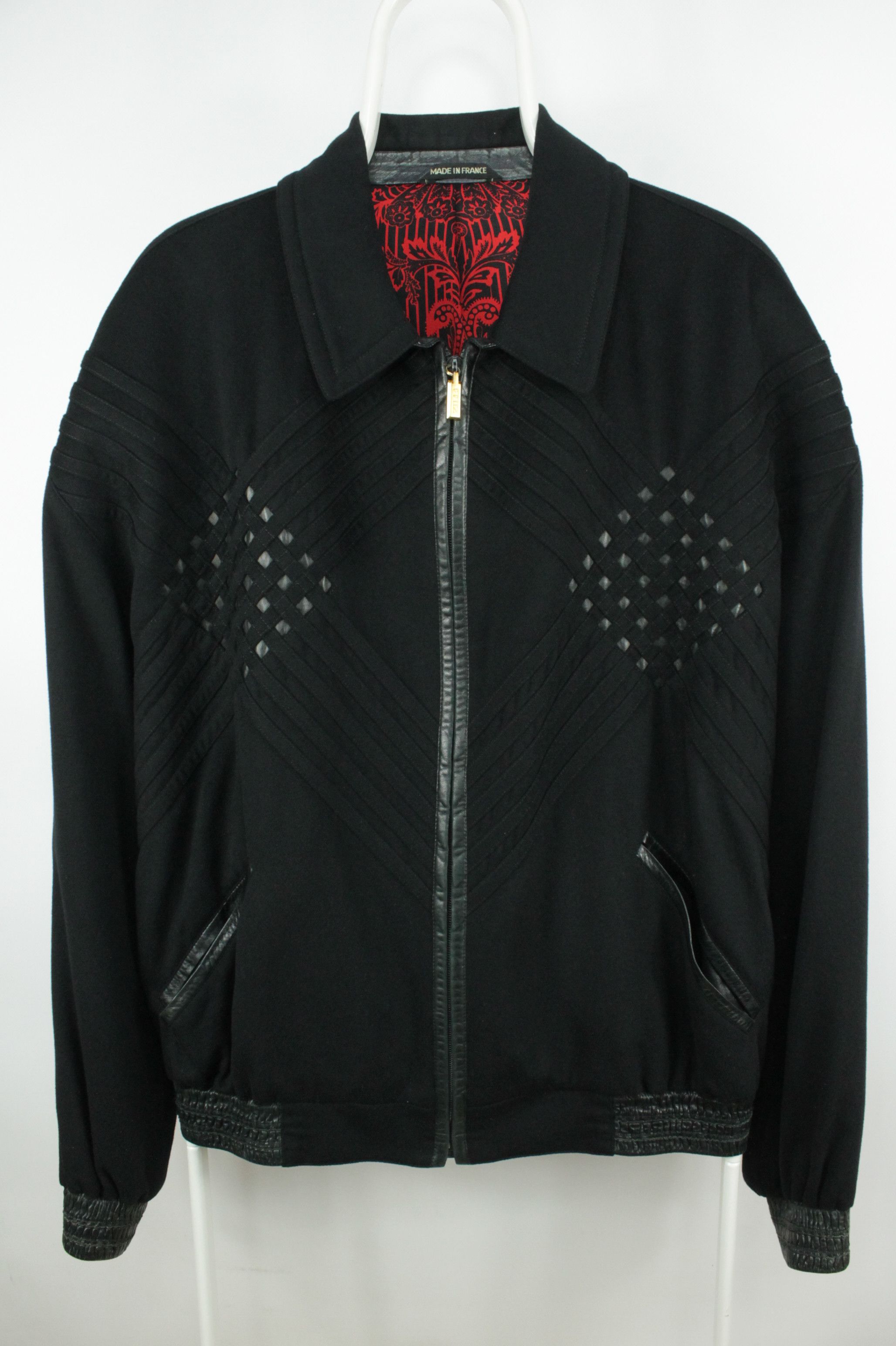 Zilli ZILLI Black Cashmere Leather Bomber Jacket Men's Size US XXL / EU 58 / 5 - 1 Thumbnail