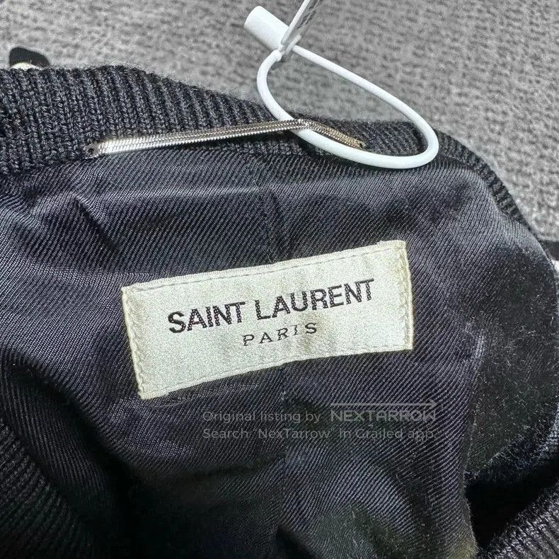 Saint Laurent Paris YSL SLP Black Wool Varsity Jacket. Size US S / EU 44-46 / 1 - 3 Thumbnail