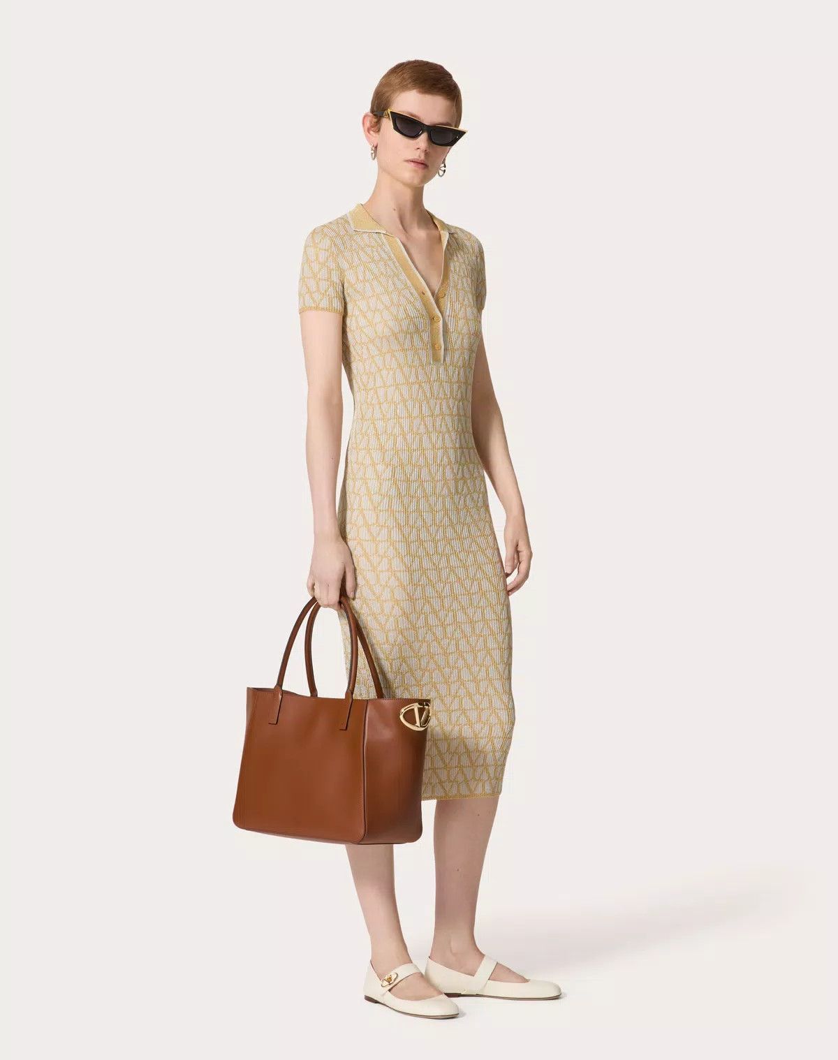 Valentino oc11z0725 Size:OS/Shopping Bag In Nappa Calfskin in Brown Size ONE SIZE - 8 Thumbnail