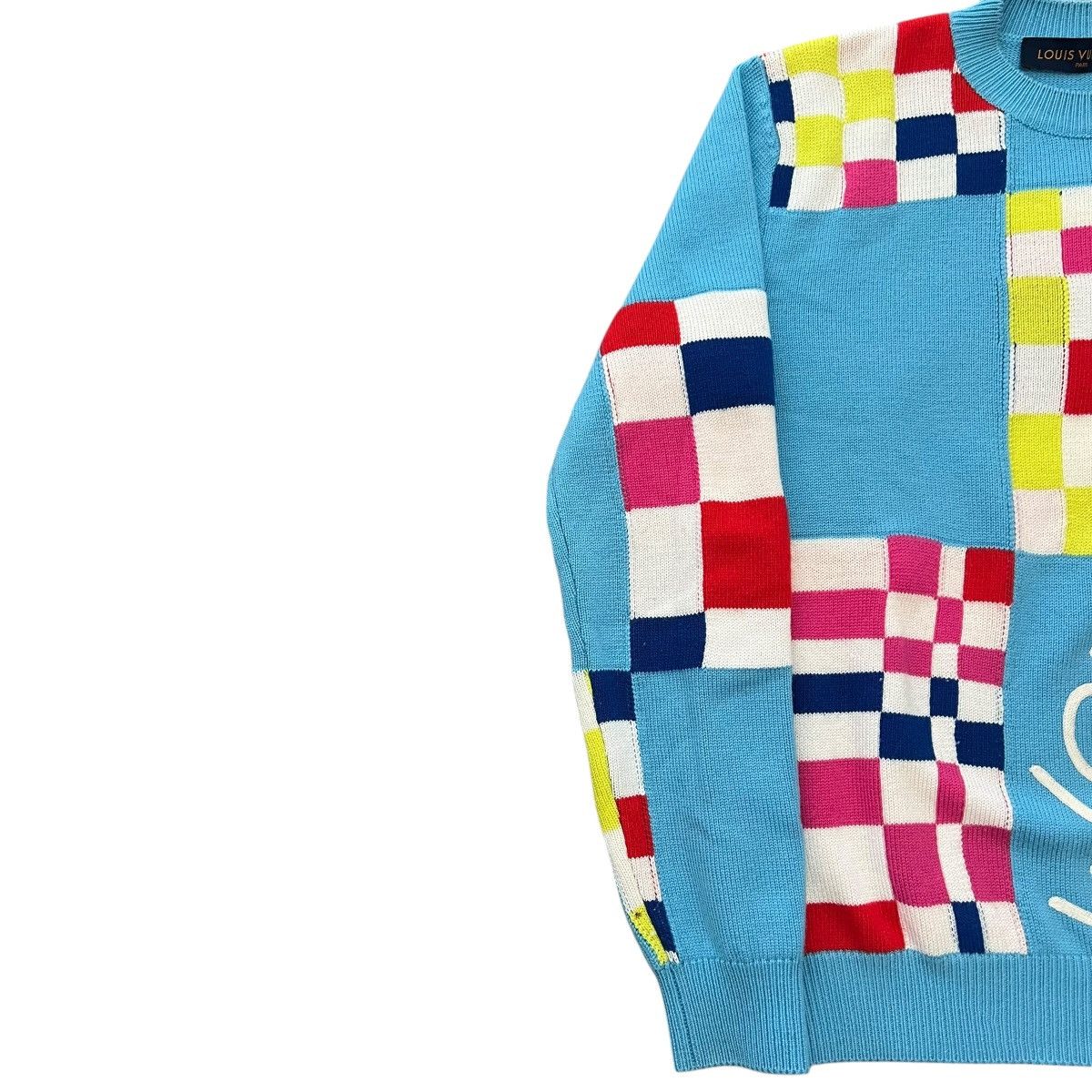Louis Vuitton LOUIS VUITTON 21SS Distorted Giant Damier Wool Knit Sweater Size US XS / EU 42 / 0 - 5 Thumbnail
