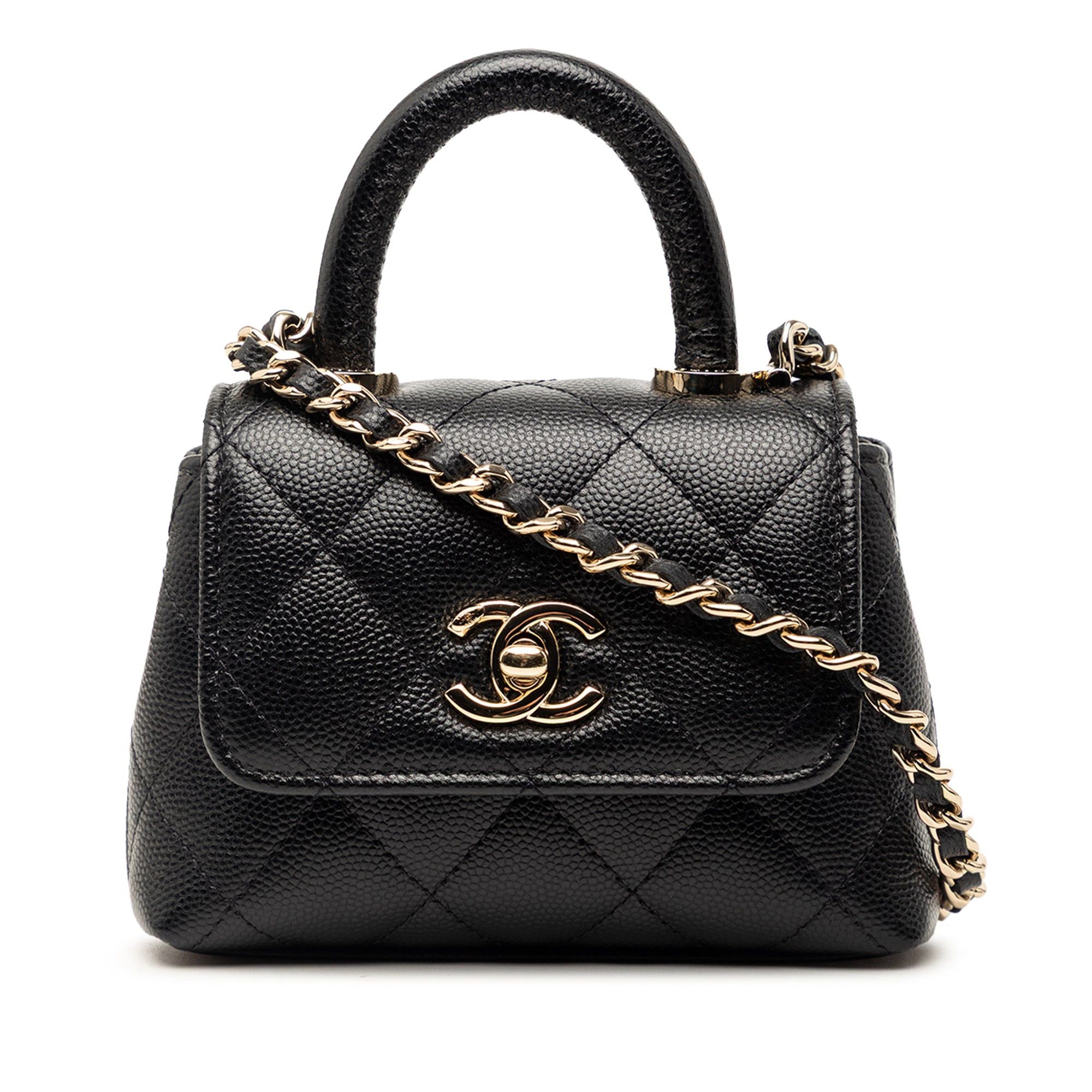 Chanel Nano Quilted Caviar Coco Top Handle Bag Size ONE SIZE - 1 Thumbnail