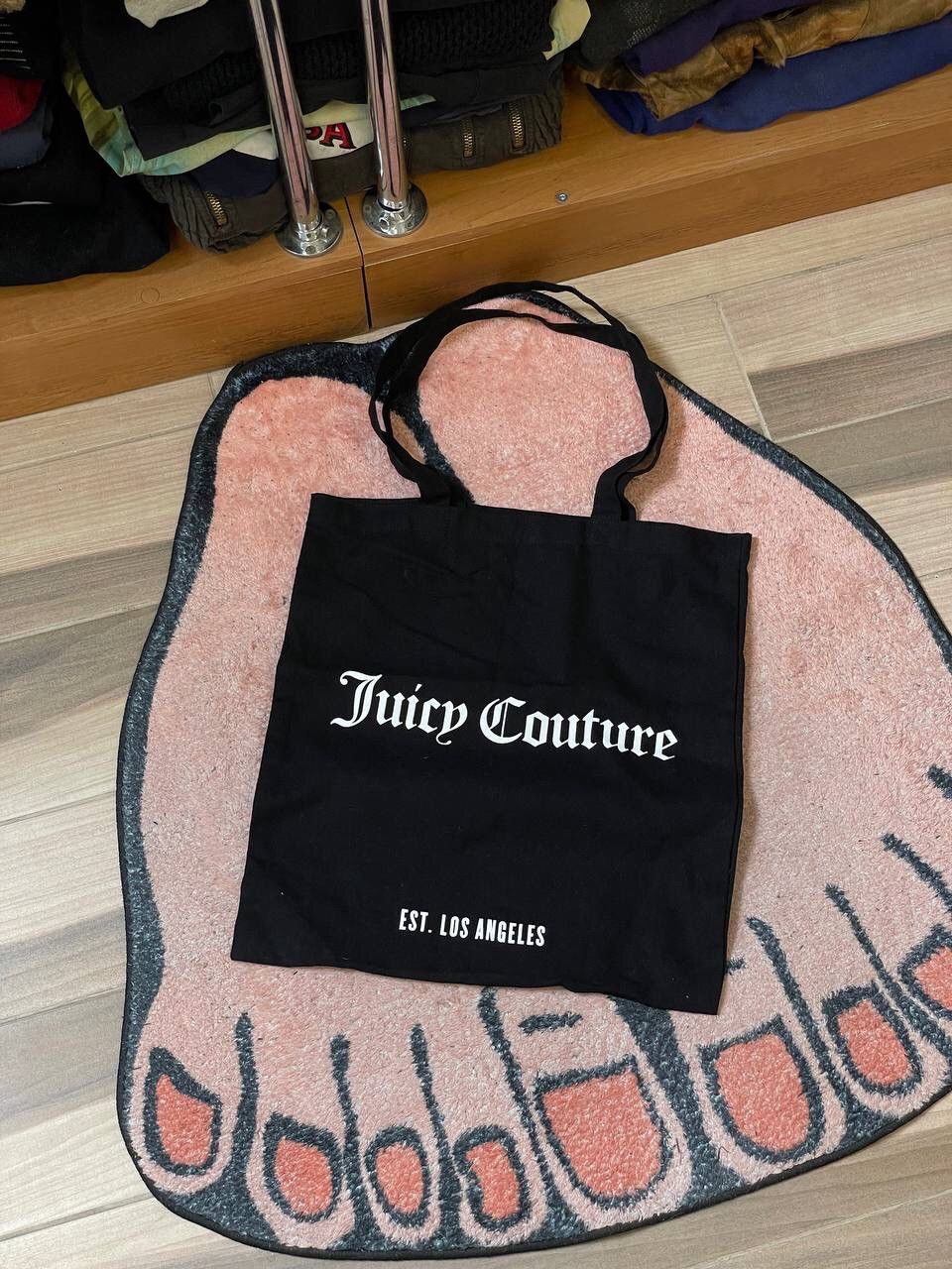 Juicy Couture Y2K Big Logo Printed Black Shoper/Handle Bag
