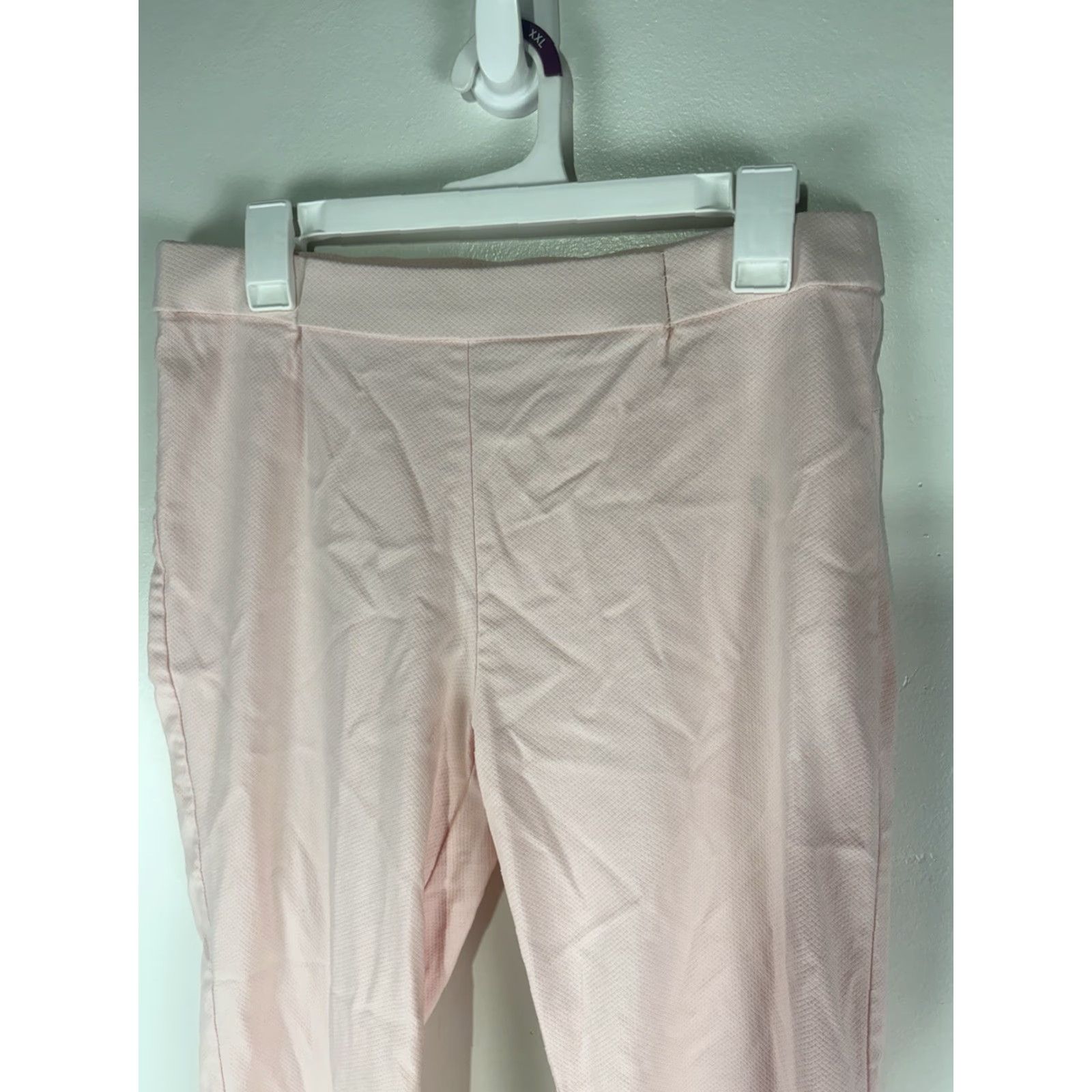 Ellen Tracy VINTAGE Ellen Tracy Women's Pants Cropped Straight Fit Knit Stretch Casual Workwear Size L Pink Size 36" / US 14 / IT 50 - 2 Thumbnail