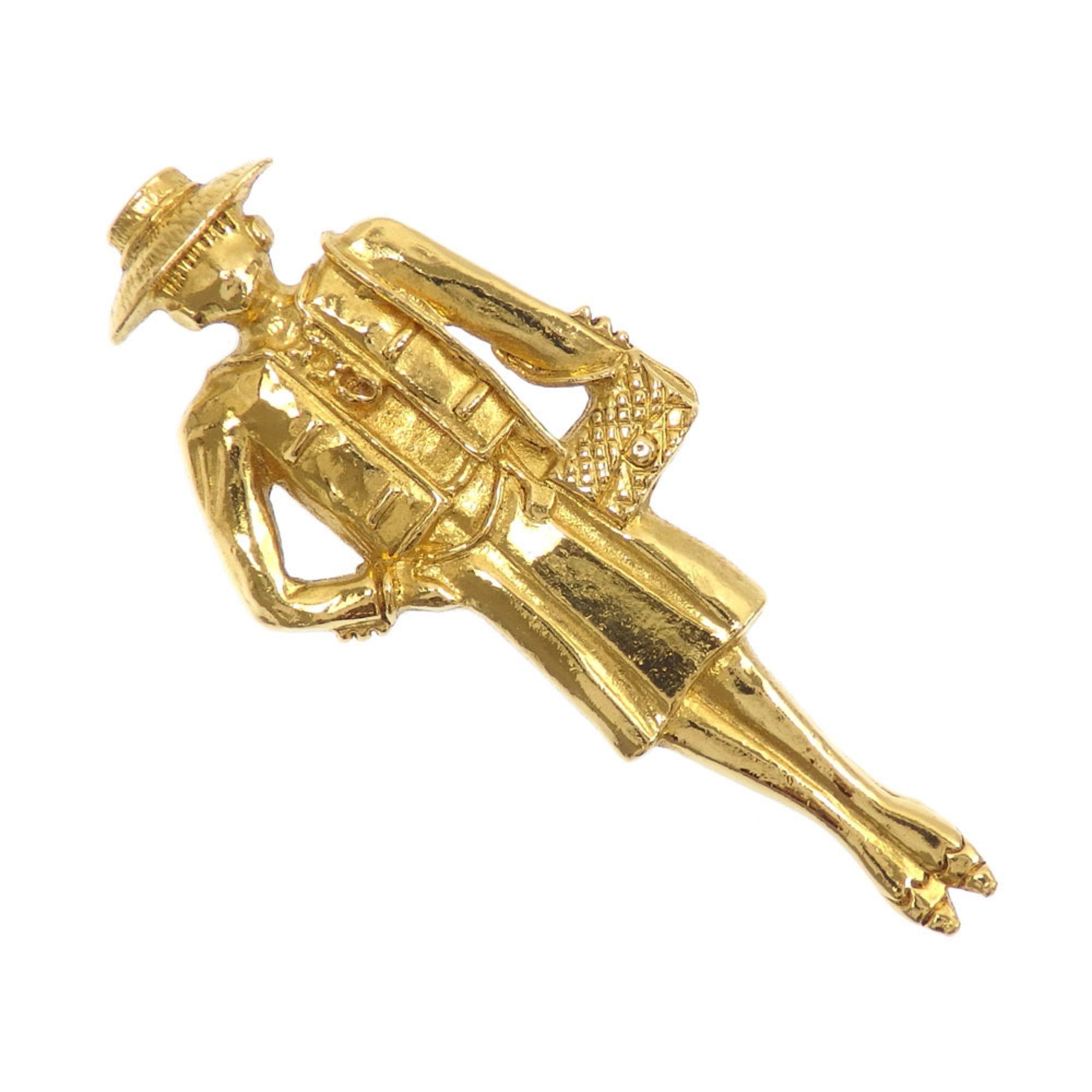image of Chanel Coco Mademoiselle Brooch For Women Gp in Gold