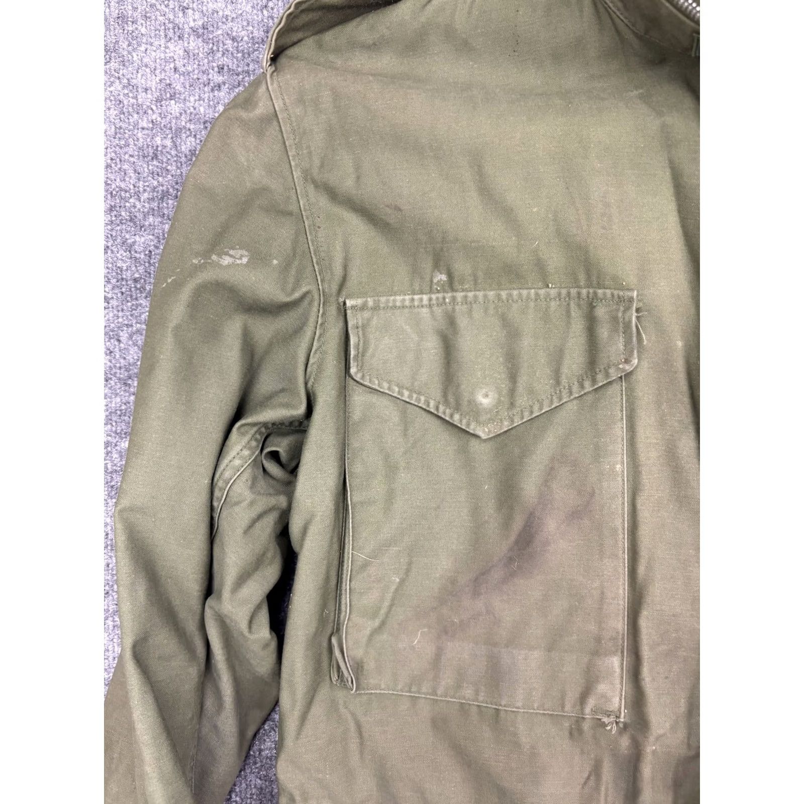 Olive VINTAGE US Army M-65 Field Jacket Mens Small Long Olive Green Military Coat 70s Size US S / EU 44-46 / 1 - 5 Thumbnail