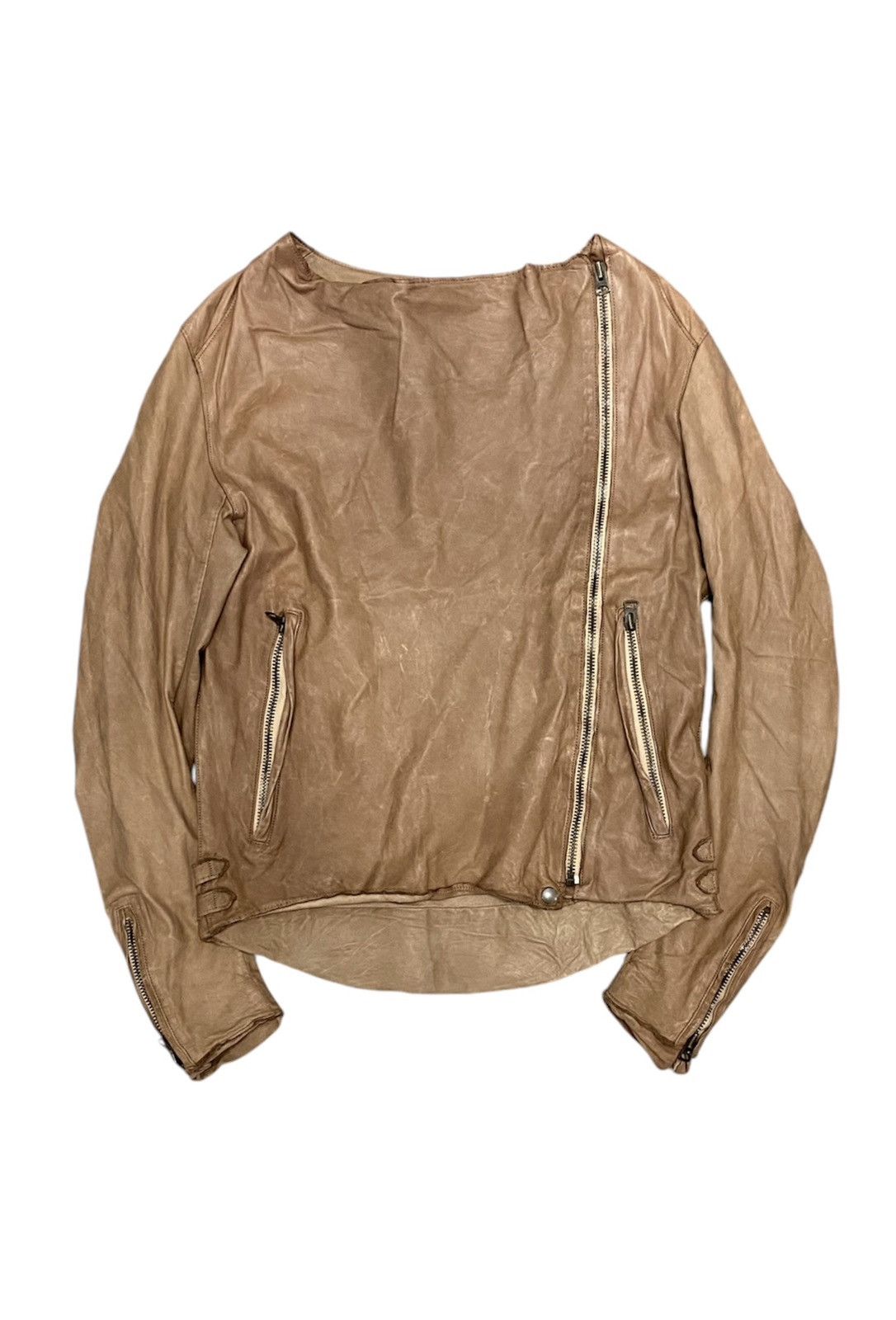 2000s Sisii Japan asymmetrical leather Jacket