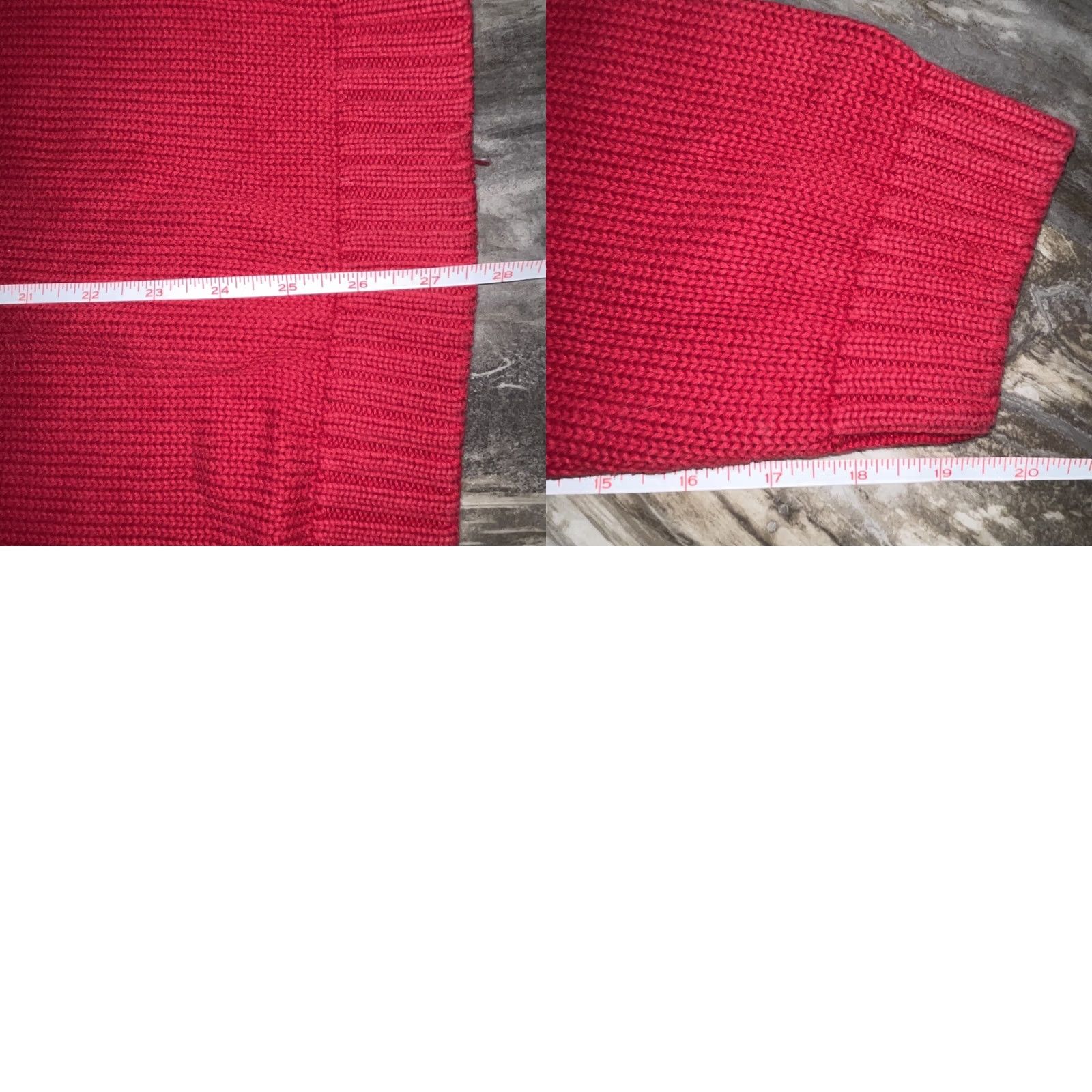 Chaps Chaps Men XL Red Pullover Sweater Long Sleeve Mock Turtle Neck 1/4 Button Down Elbow Patches Knit Cotton Size US XL / EU 56 / 4 - 9 Thumbnail
