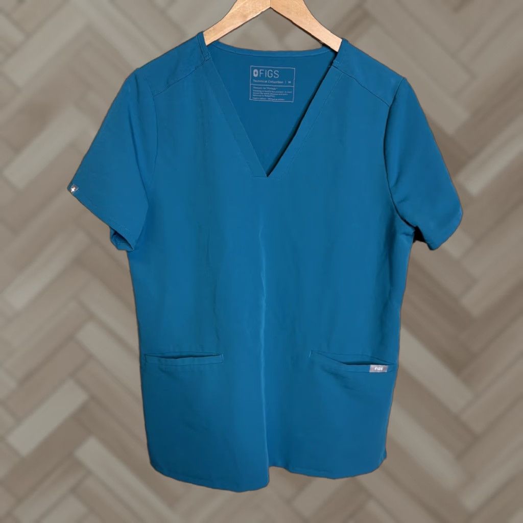Vintage Figs Scrub Top FW1100 Technical Collection Women's Size M Green Medical Solid Shirt Mens? Size M / US 6-8 / IT 42-44 - 1 Thumbnail