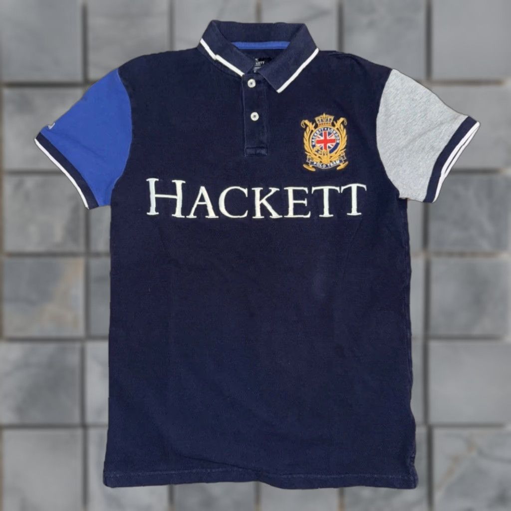 Hackett Hackett London Polo Shirt Small Blue Gray Crest Logo Rugby Style S Mens Polo Size US S / EU 44-46 / 1 - 1 Thumbnail