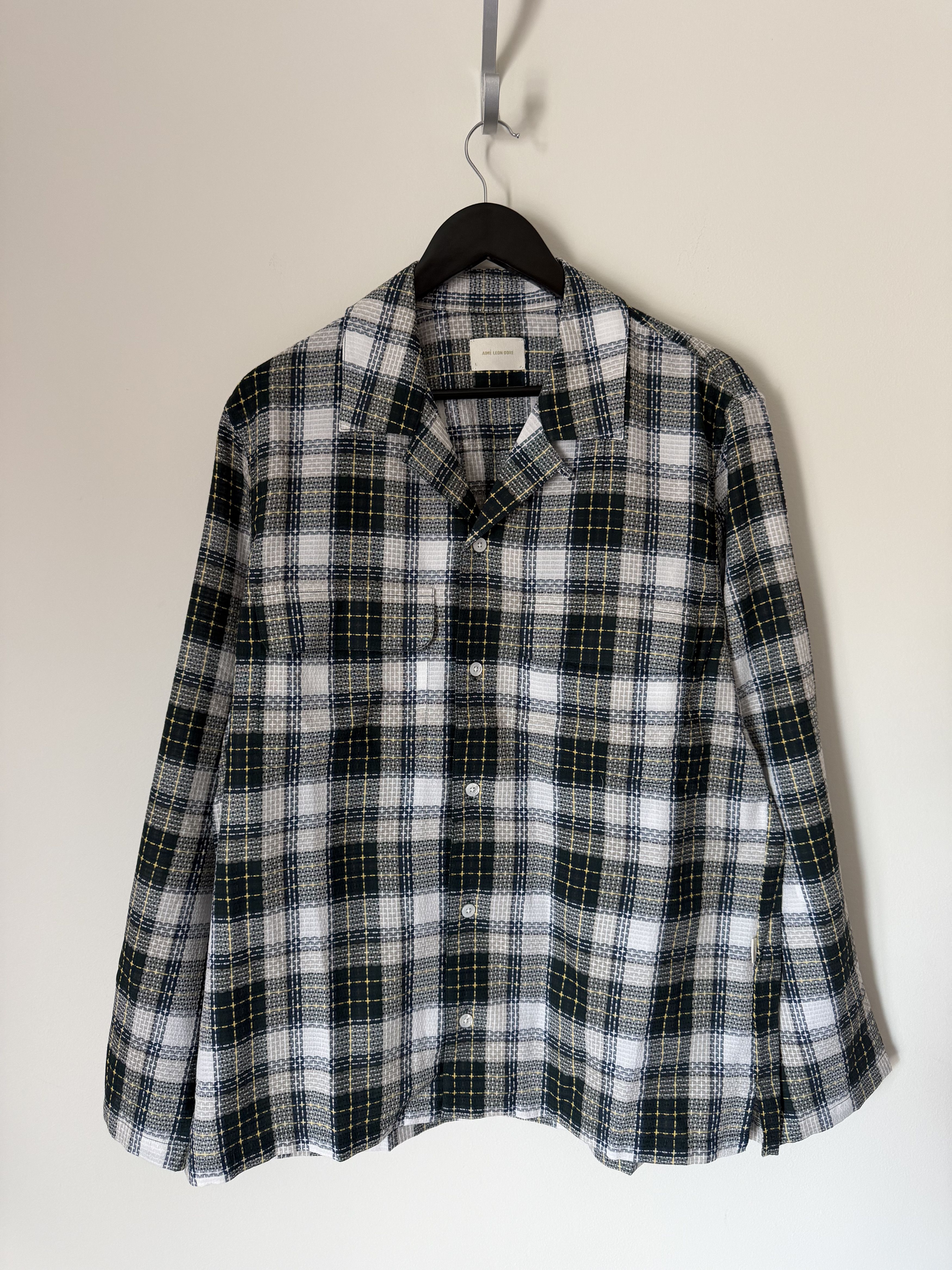Aime Leon Dore Aime Leon Dore Leightweight Patterned Leisure Shirt Green Size US L / EU 52-54 / 3 - 1 Thumbnail