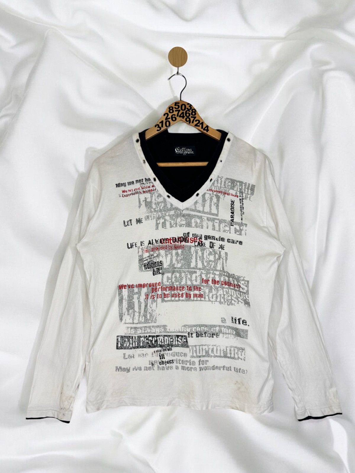 Collins Japan Streetwear Fashion Poem Punkers Double Neck