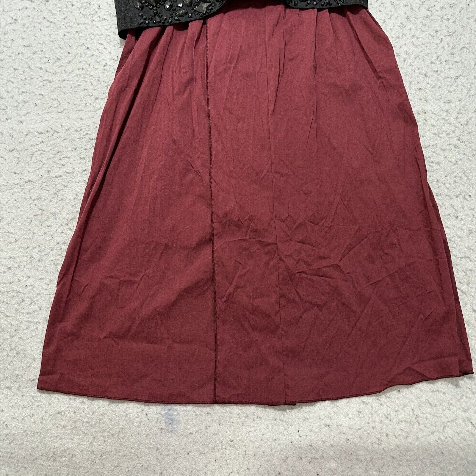 Other BCBGMaxazria Medium Burgundy Red Belted V-Neck Dress Size M / US 6-8 / IT 42-44 - 7 Thumbnail