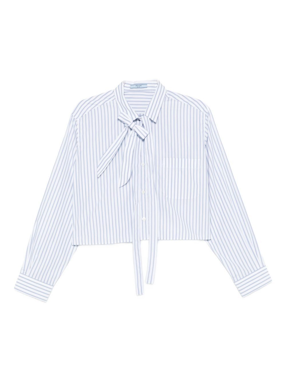 Prada STRIPED COTTON SHIRT Size S / US 4 / IT 40 - 1 Thumbnail