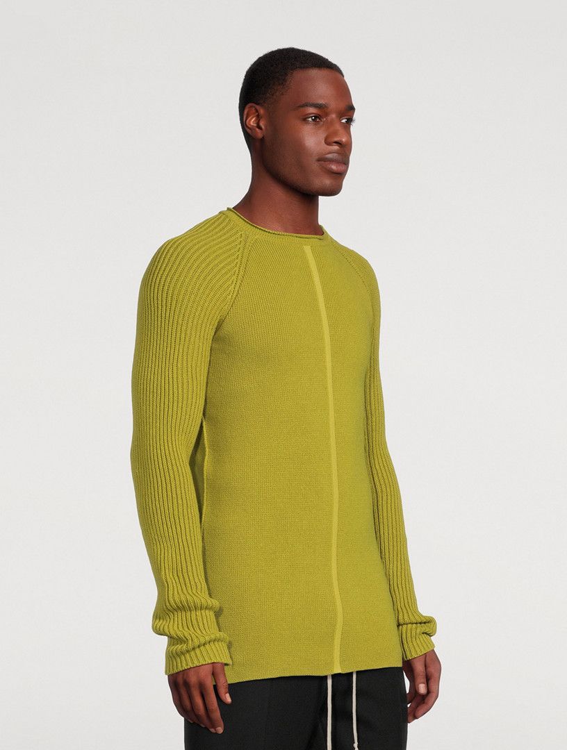 Rick Owens o1y0325 Cashmere Blend Crewneck Sweater in Acid Green Size US M / EU 48-50 / 2 - 2 Thumbnail