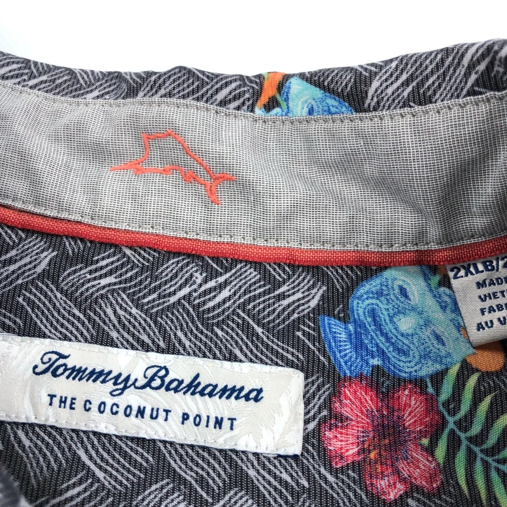 Tommy Bahama Tommy Bahama The Coconut Point Tiki Cocktails Button-Down Shirt 2XLB Adult Men's Gray Tropical Short Sleeve Size US XXL / EU 58 / 5 - 5 Thumbnail