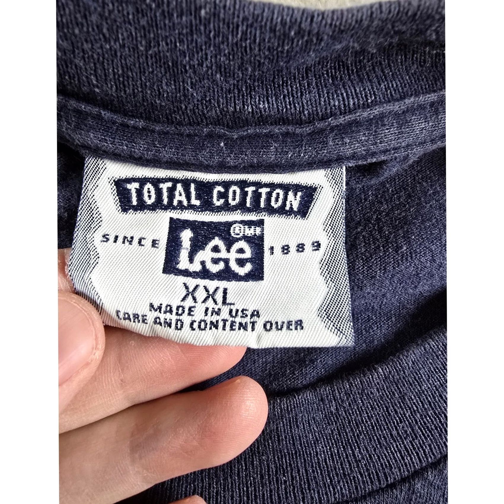 Lee VINTAGE Lee T Shirt Mens XXL Blue Long Sleeve Crew Neck USA Made Size US XXL / EU 58 / 5 - 2 Thumbnail