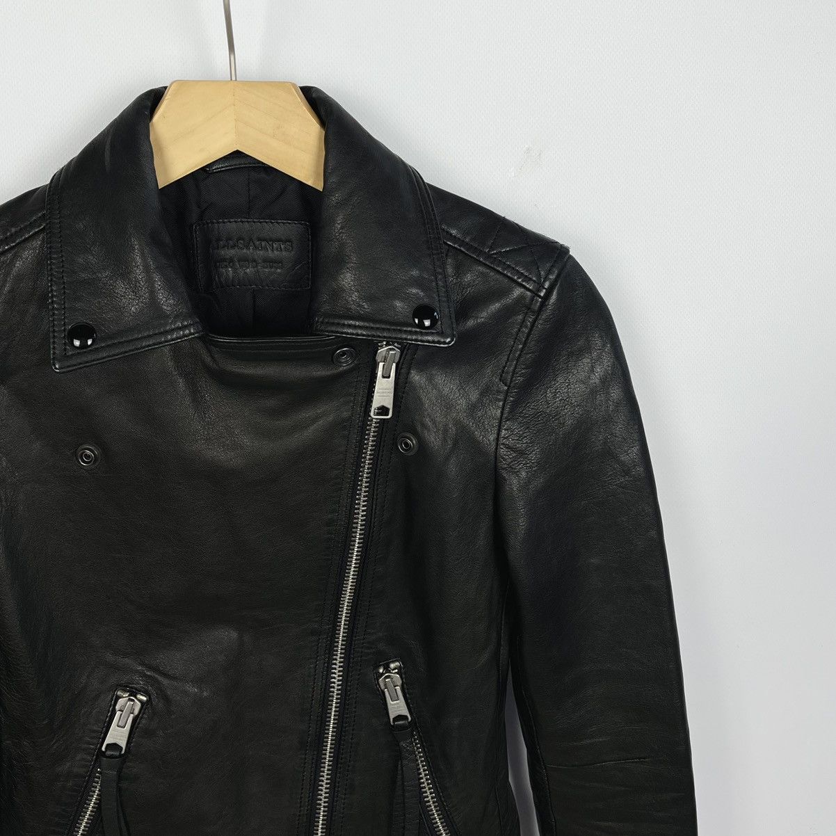 Allsaints Ladies AllSaints Dalby Biker black leather jacket Size XS / US 0-2 / IT 36-38 - 5 Thumbnail