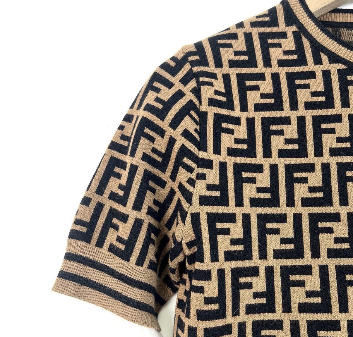 Fendi Fendi Brown Crew Neck Short Sleeve KnitK12 Size US XXS / EU 40 - 5 Thumbnail