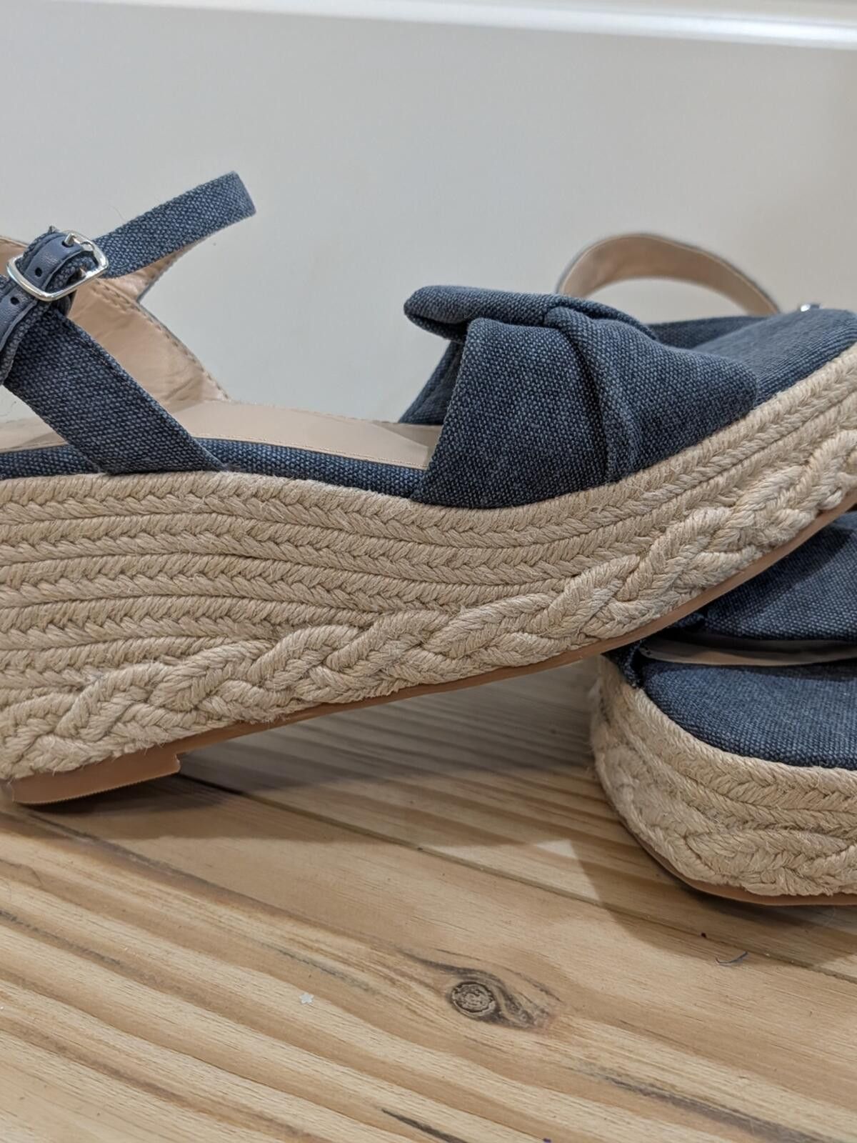 Other The Drop Denim Knot Espadrille Wedge Sandals - Blue Size US 9 / IT 39 - 2 Thumbnail
